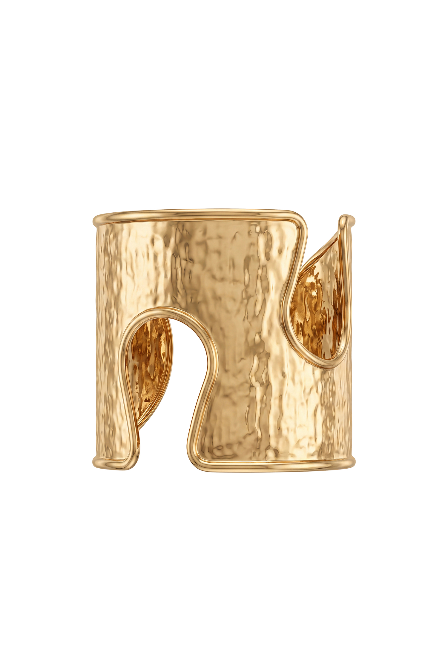 Jensen Elowen Modern Hammered Cut Out Wide Cuff Bangle