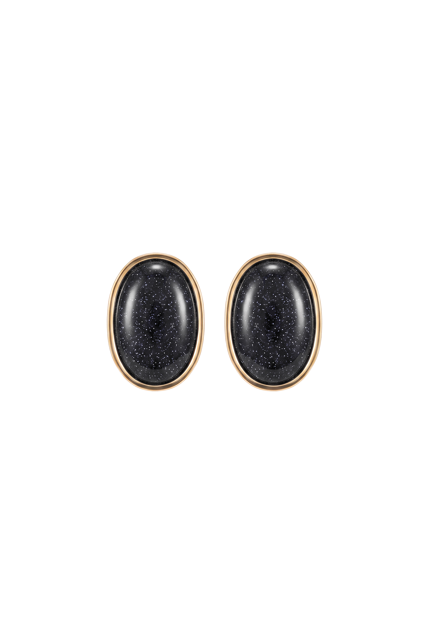 Wynn Elowen Classic Bezel Set Oval Stone Stud Earrings