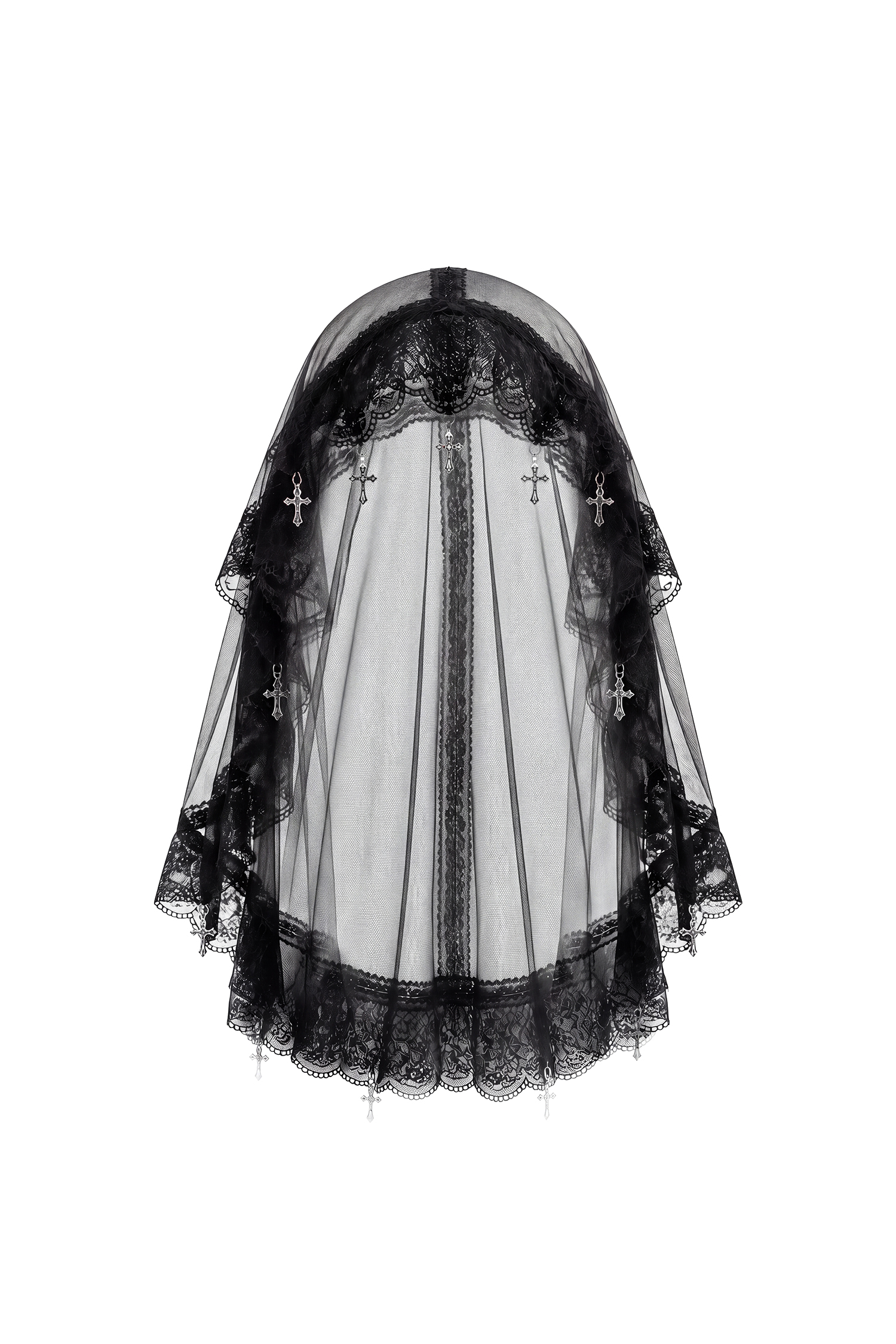 Horga Gothic Cross Lace Black Veil
