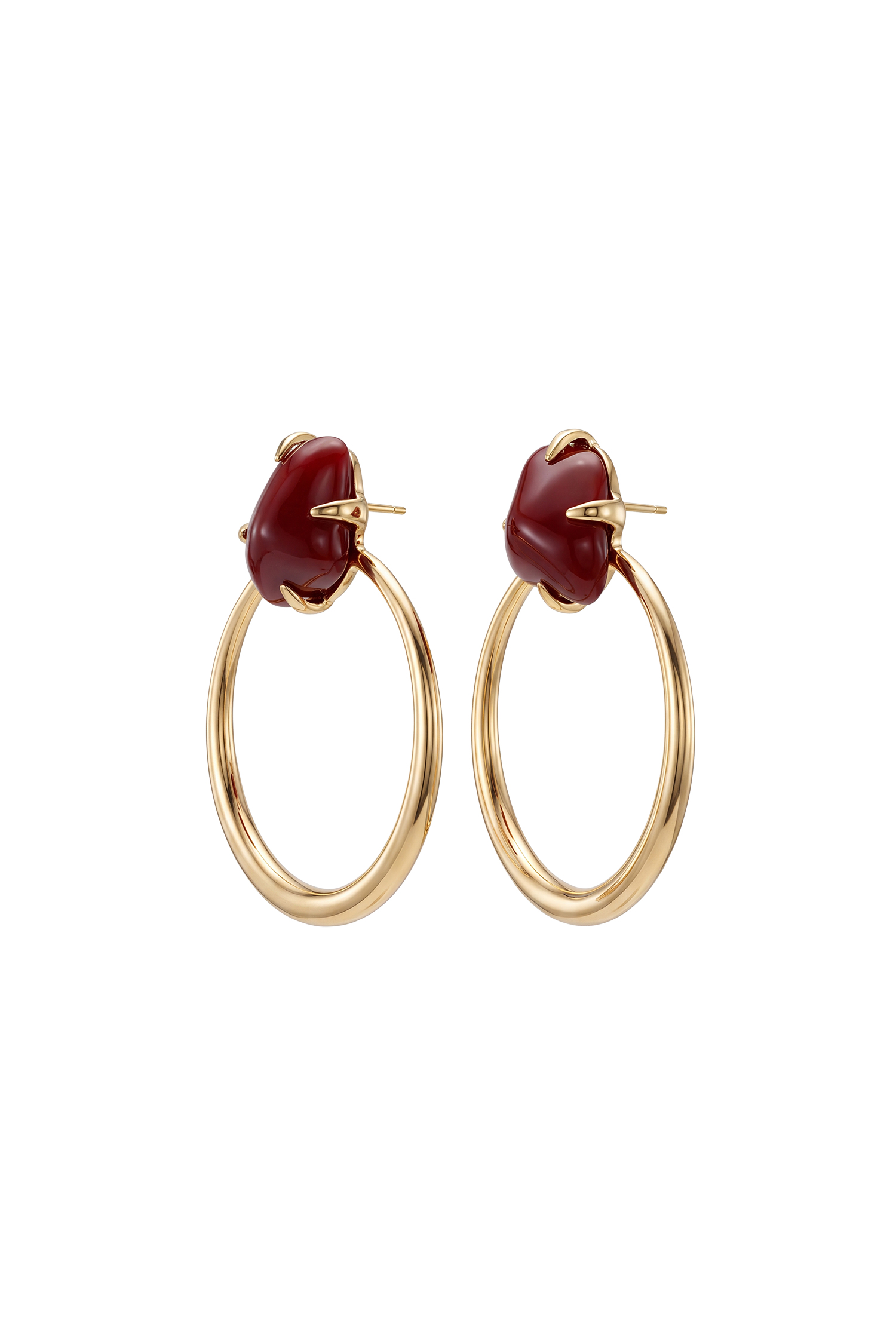 Easton Vintage Irregular Stone Hoop Earrings