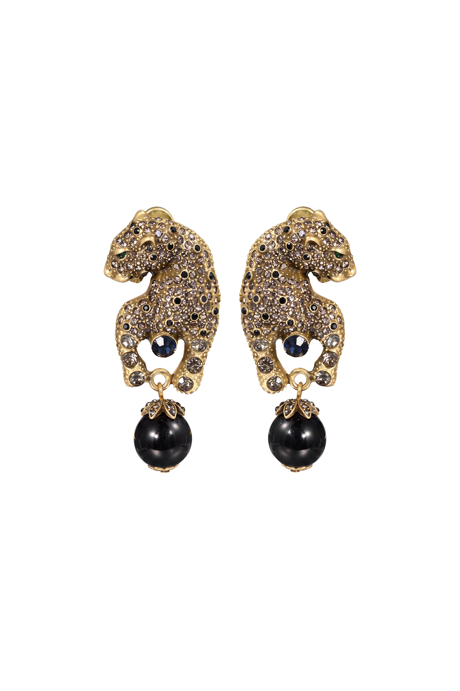 Nathai Vintage Crystal Panther Earrings