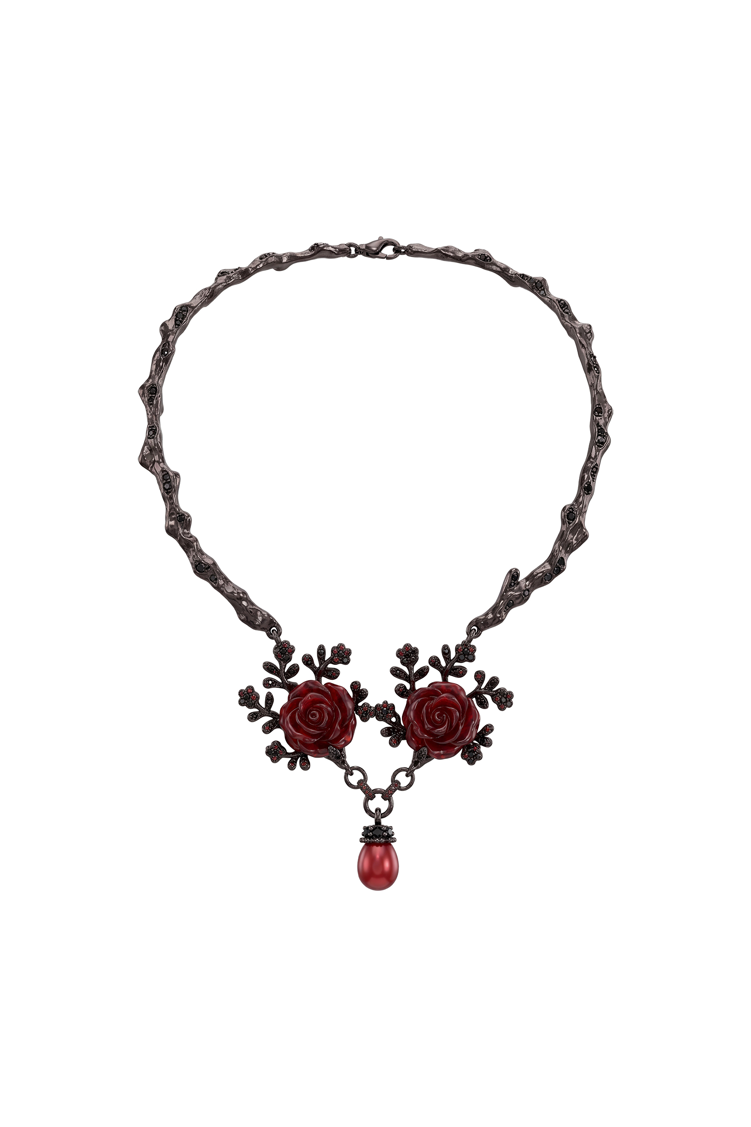 Winifred Red Rose Pendant Necklace