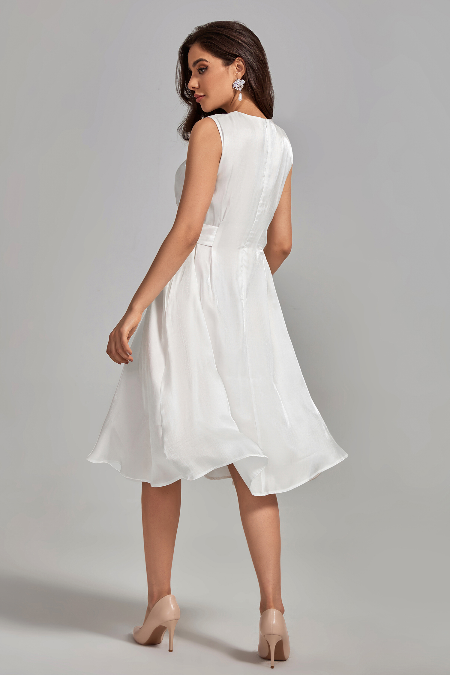Ruby Satin Sleeveless Midi Dress