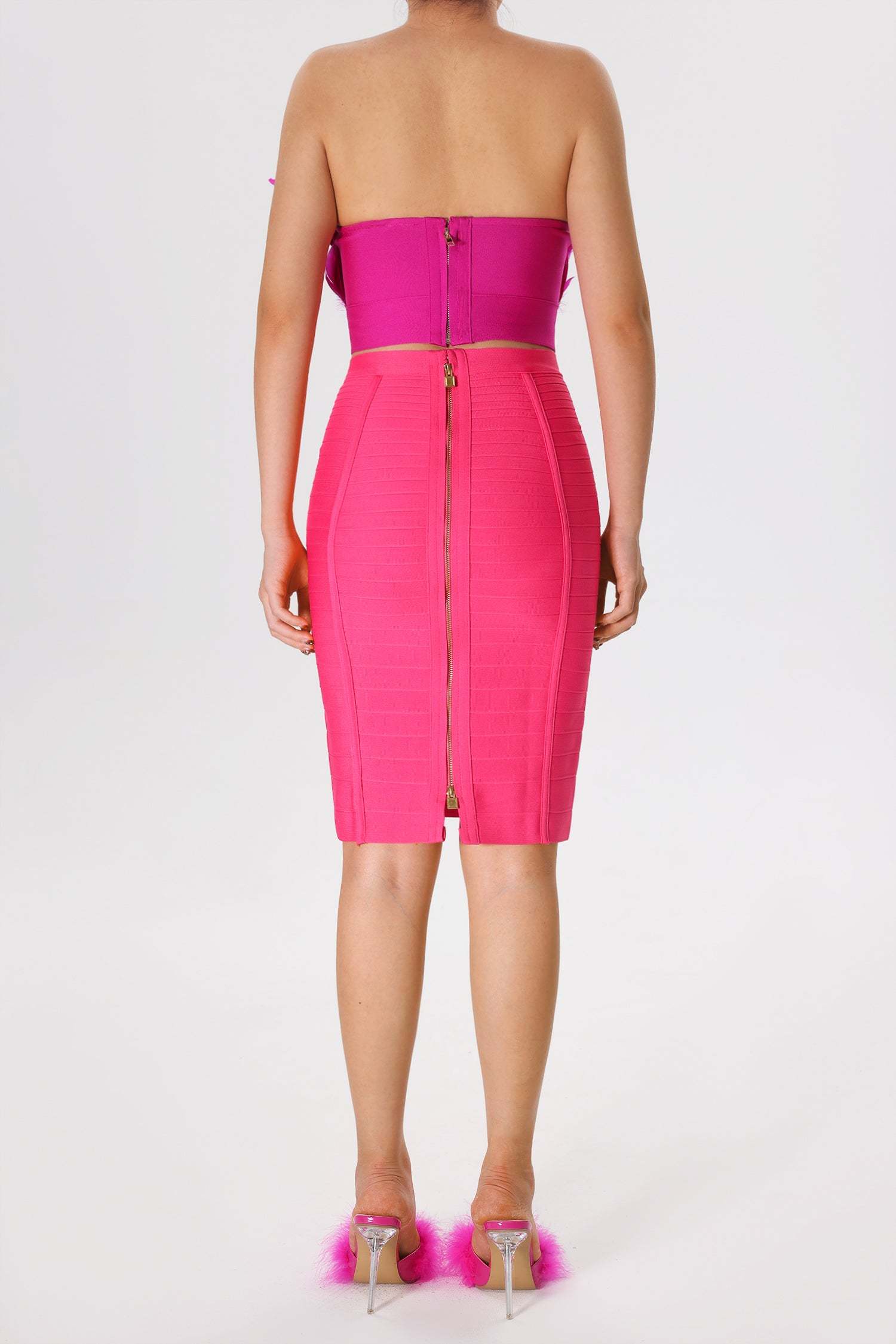 Bethany Feather Top & Bandage Skirt