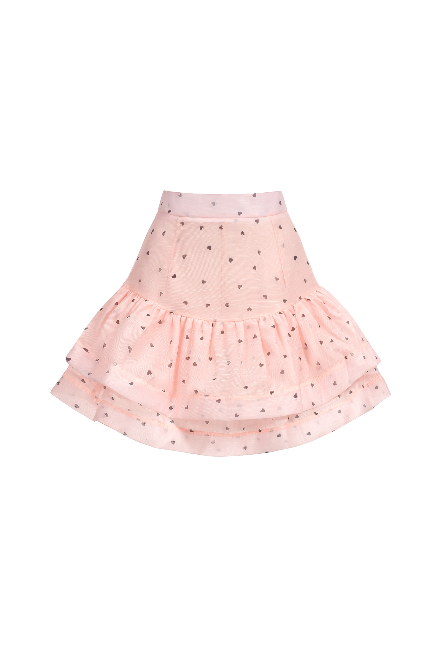 Sahara Rufflede Dot Printed Bowknot Top And Skirt Two-Piece Set