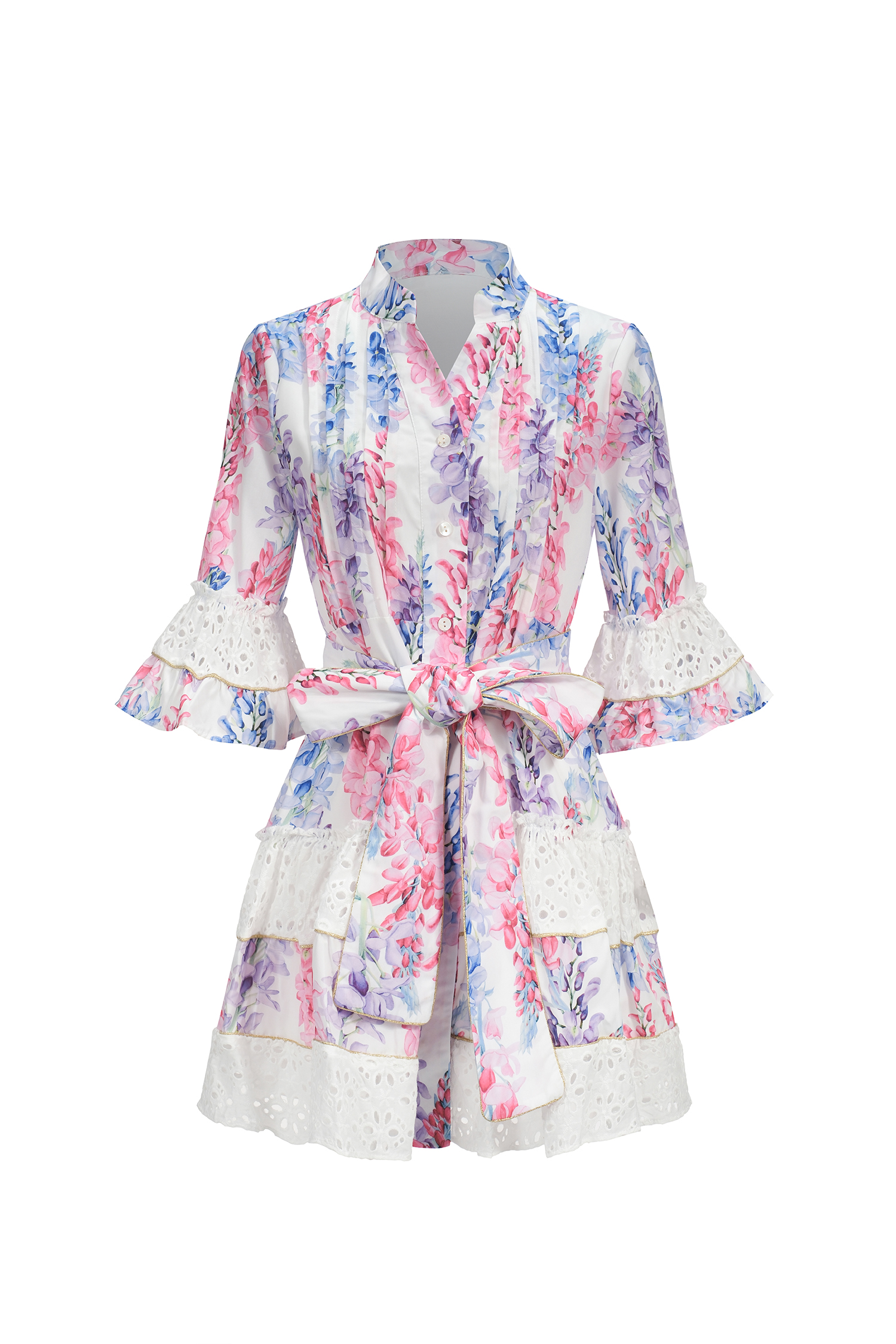 Zohara Lace Floral Printed Mini Dress