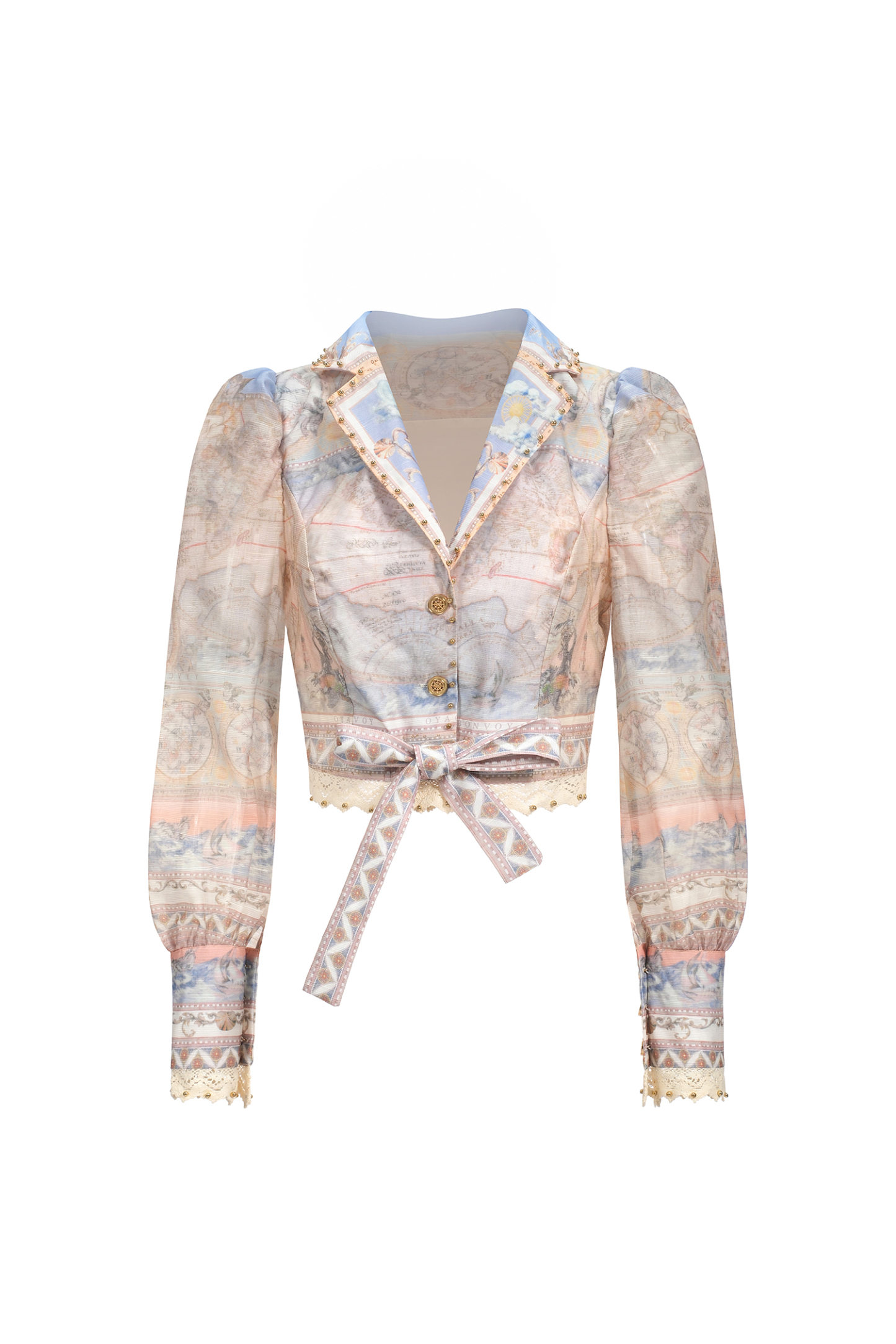 Gamora V-Neck Long Sleeve Printed Top And Shorts Two-Piece Set