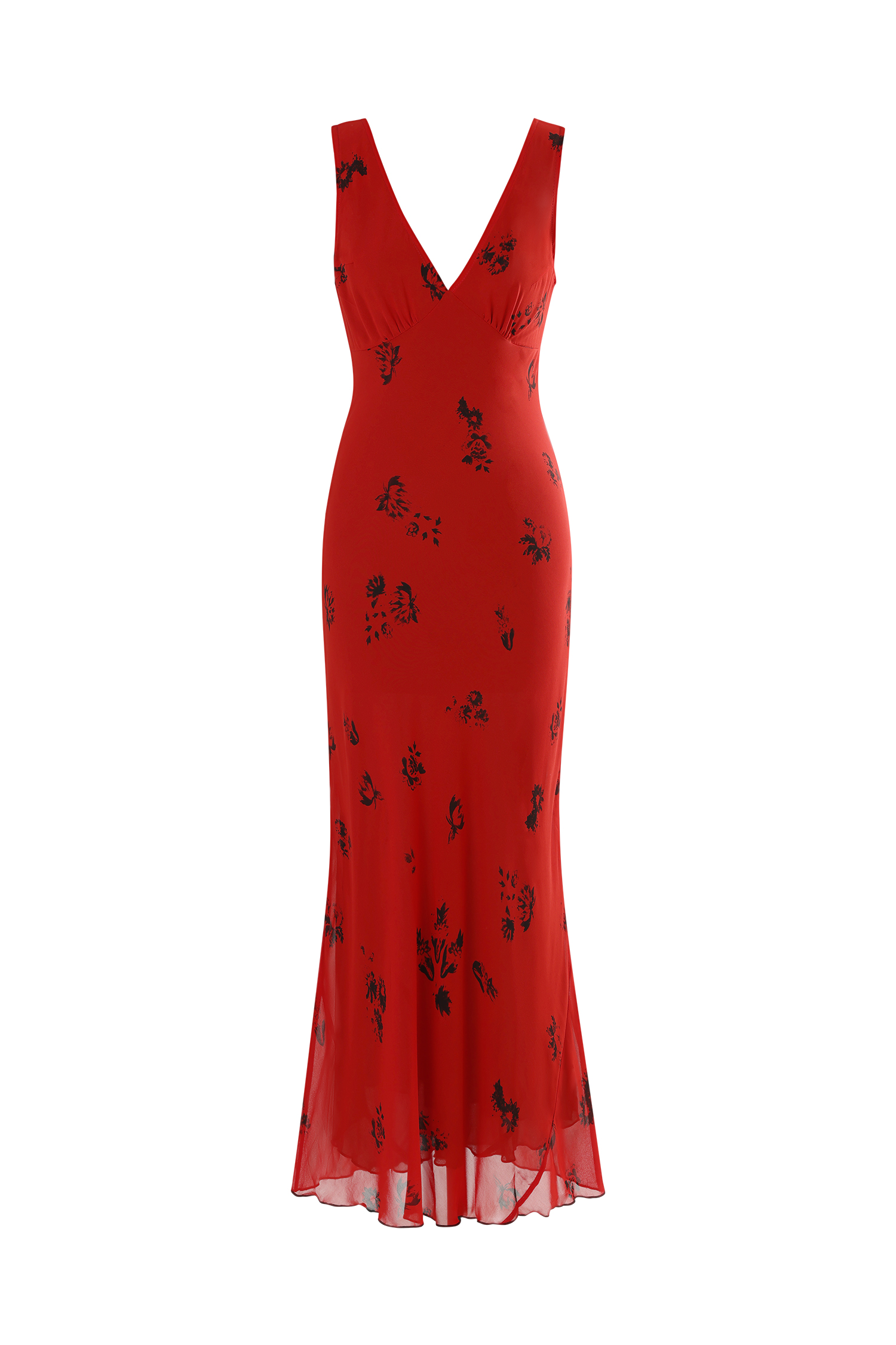 Vosa V-Neck Sleeveless Printed Maxi Dress