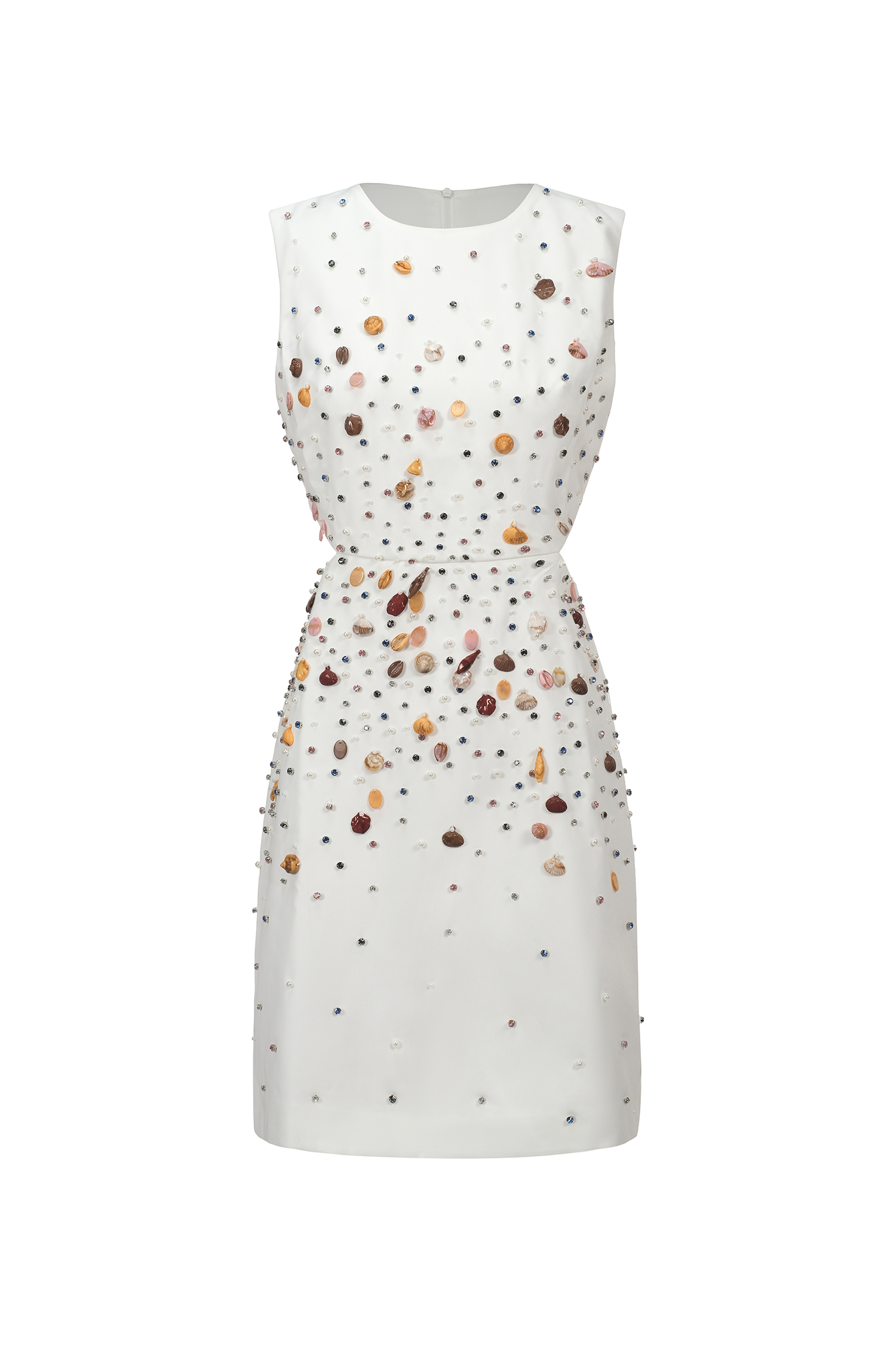 Nanon Sleeveless Hollow Out Diamond Conch Mini Dress