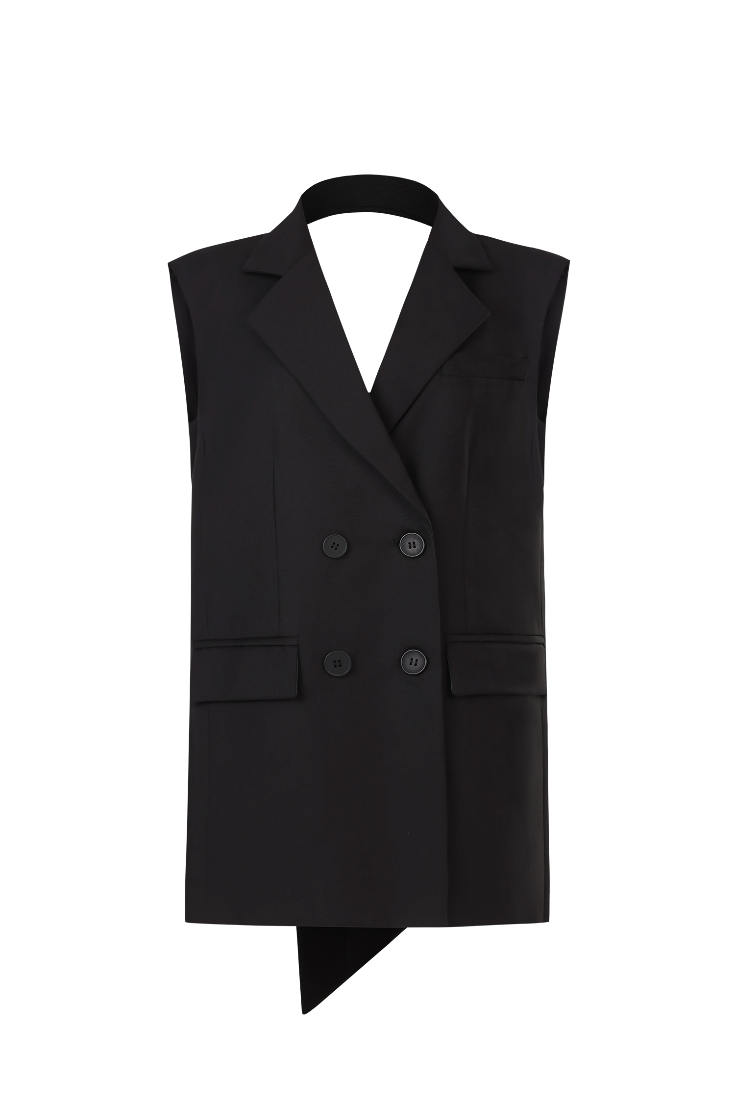 Livana Lapel Sleeveless Bowknot Mini Dress