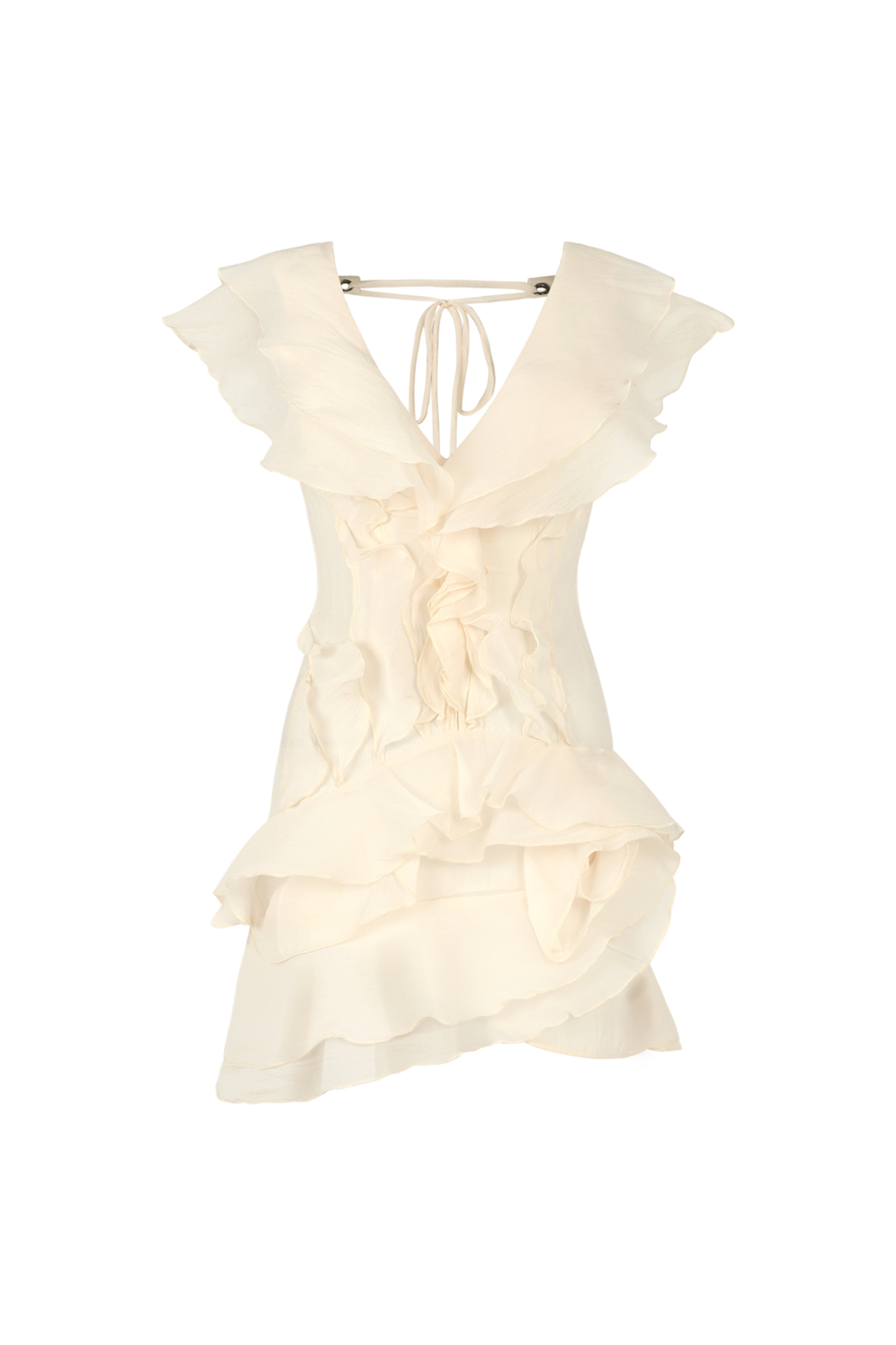 Loulia V-Neck Sleeveless Folds Mini Dress – Bellabarnett