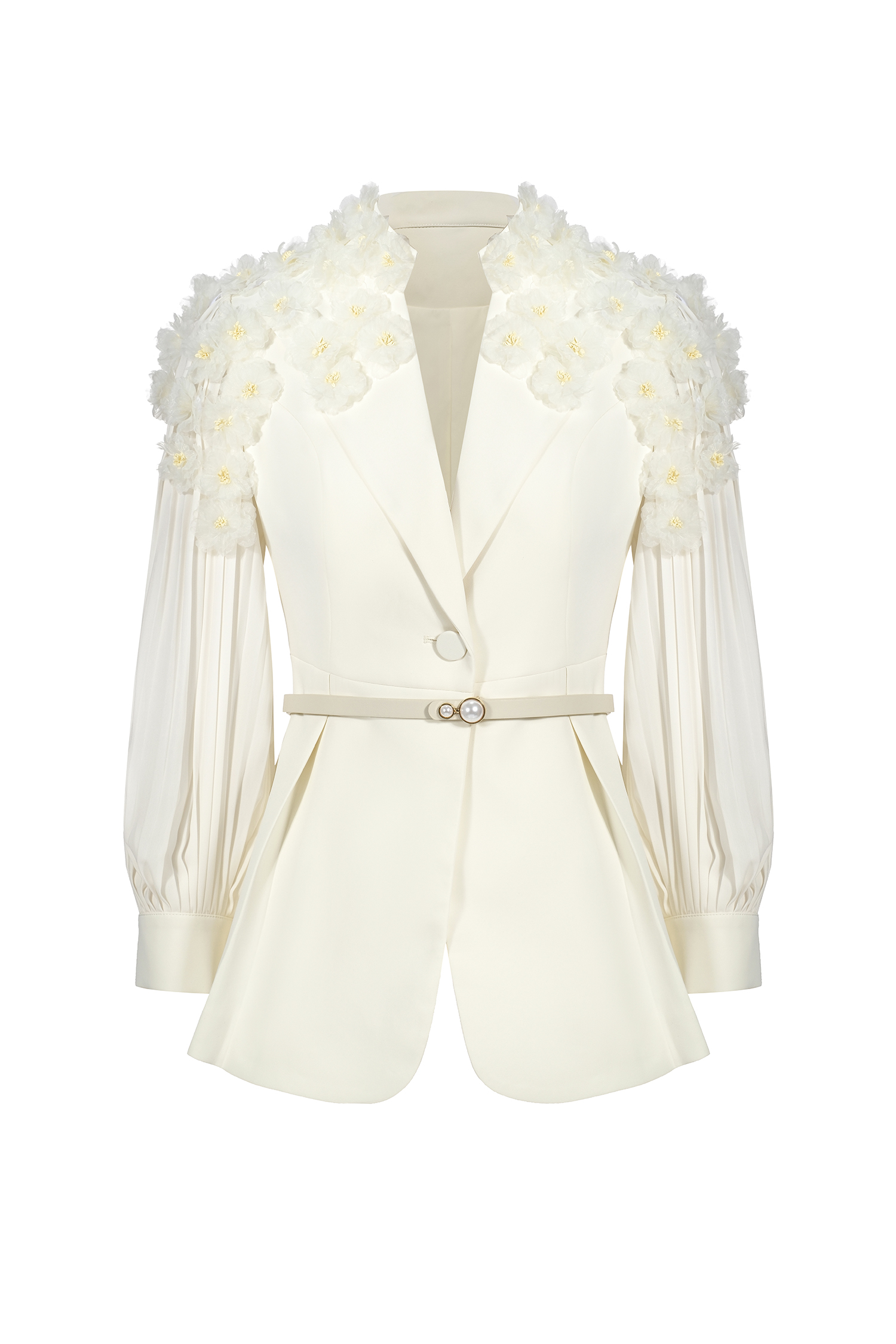 Rivi Long Sleeves Flowers Suit Top And Pants Two-Piece Set