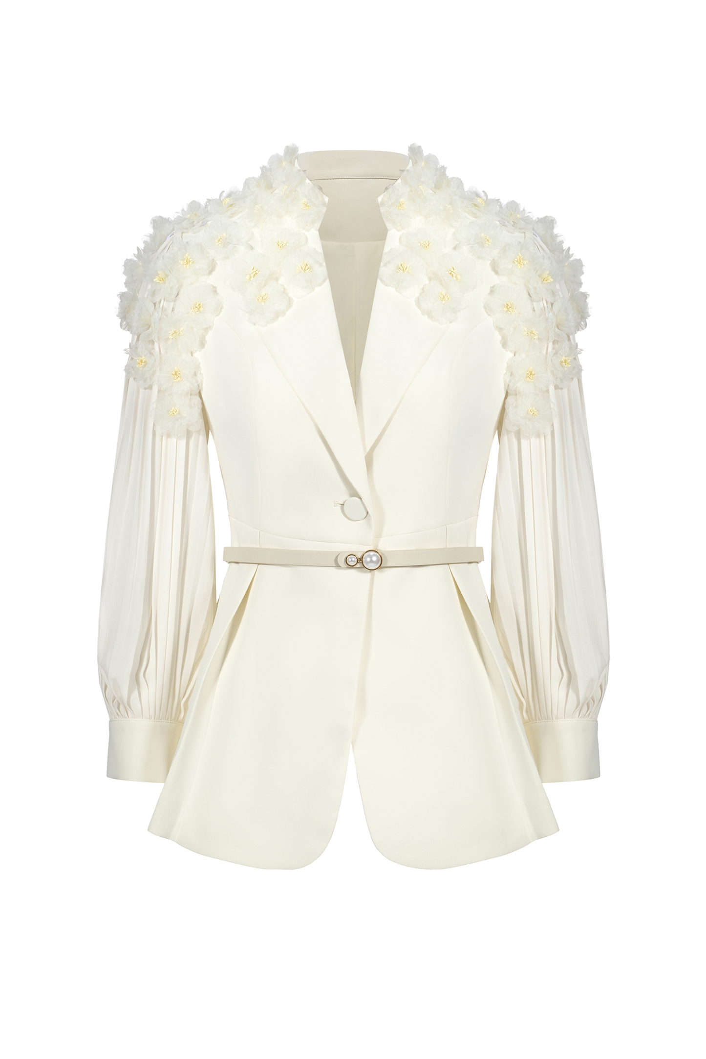 Rivi Long Sleeves Flowers Suit Top And Pants Two-Piece Set