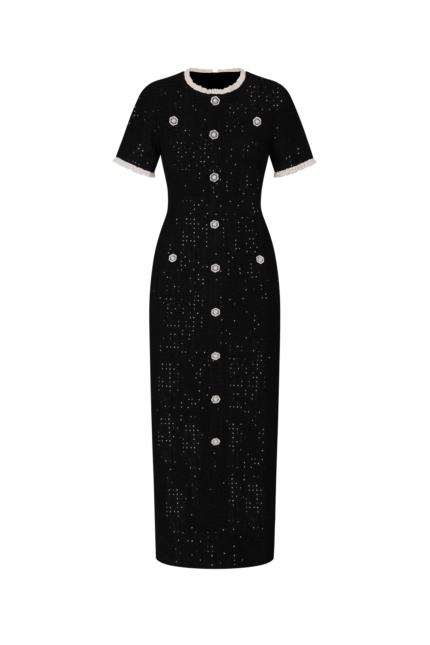 Haka Round Neck Short Sleeves Maxi Dress