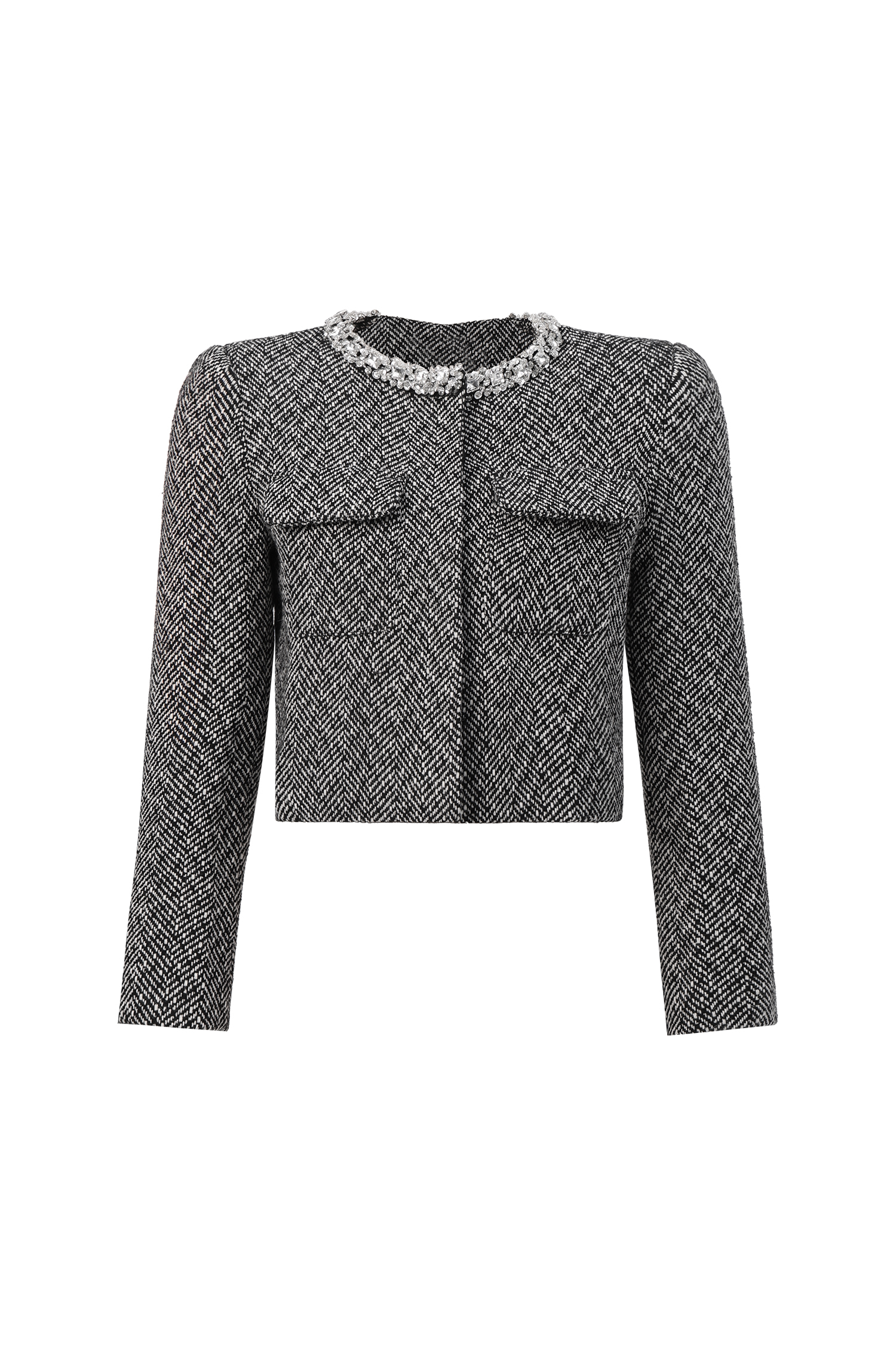 Uzaco Classic Tailored Tweed Top And Skirt Two-Piece Set