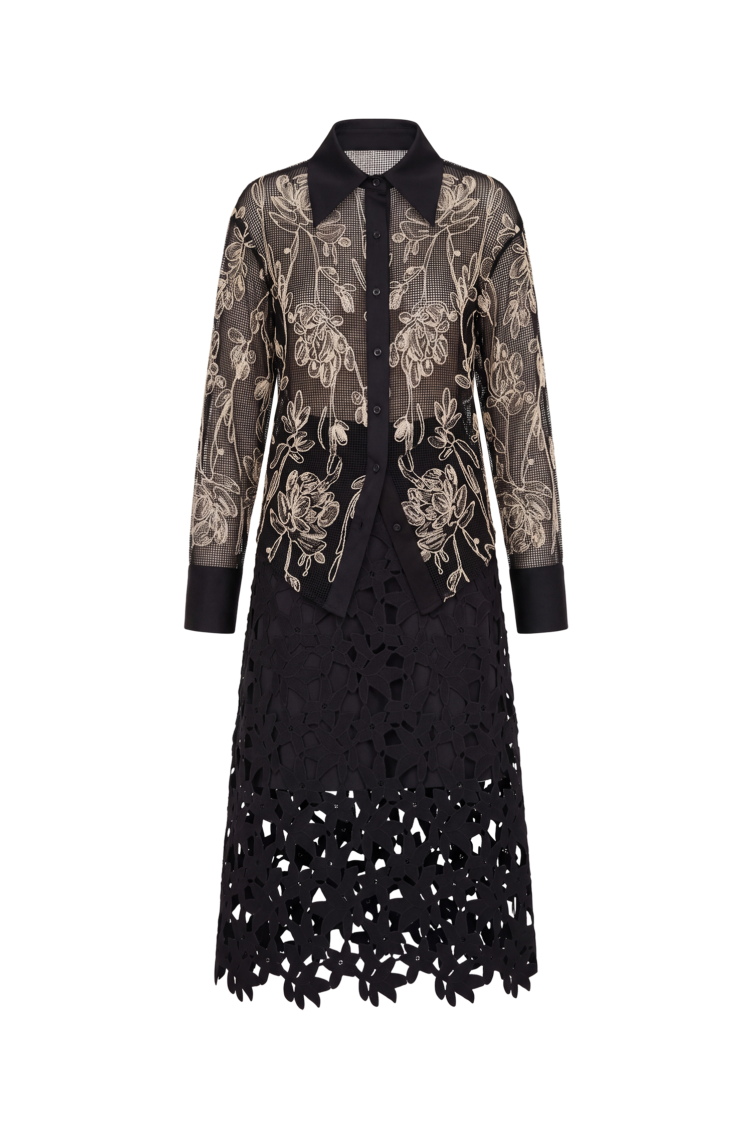 Wilma Elegant Tailored Woven Top And Skirt Set