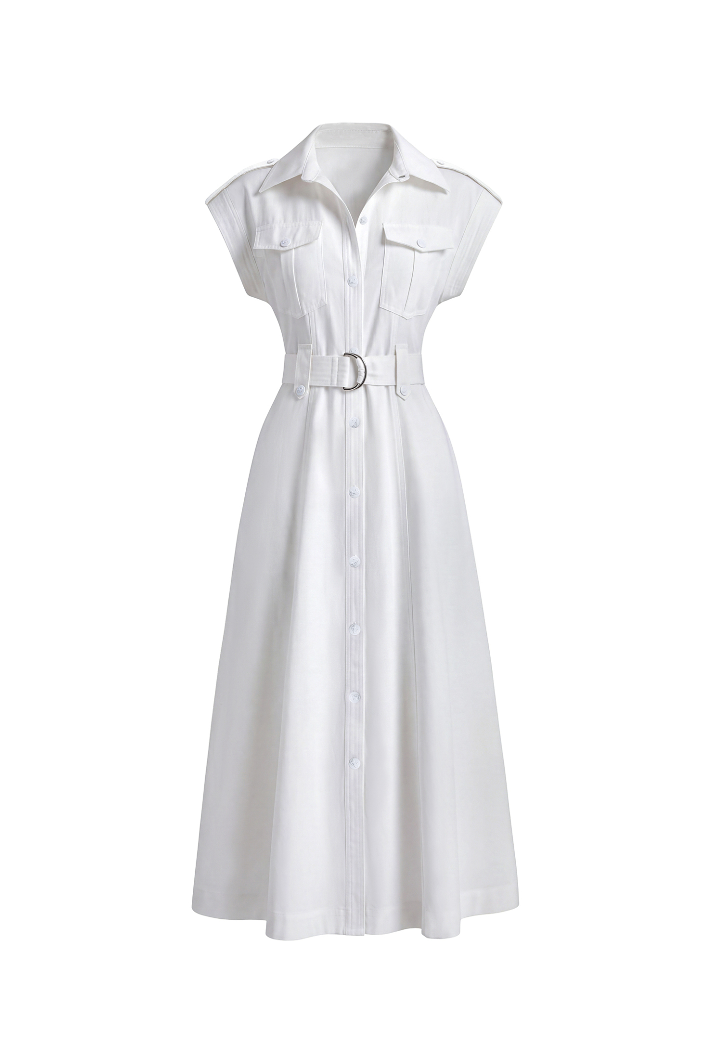 Siayh Elegant Tailored Sleeveless Woven Maxi Dress