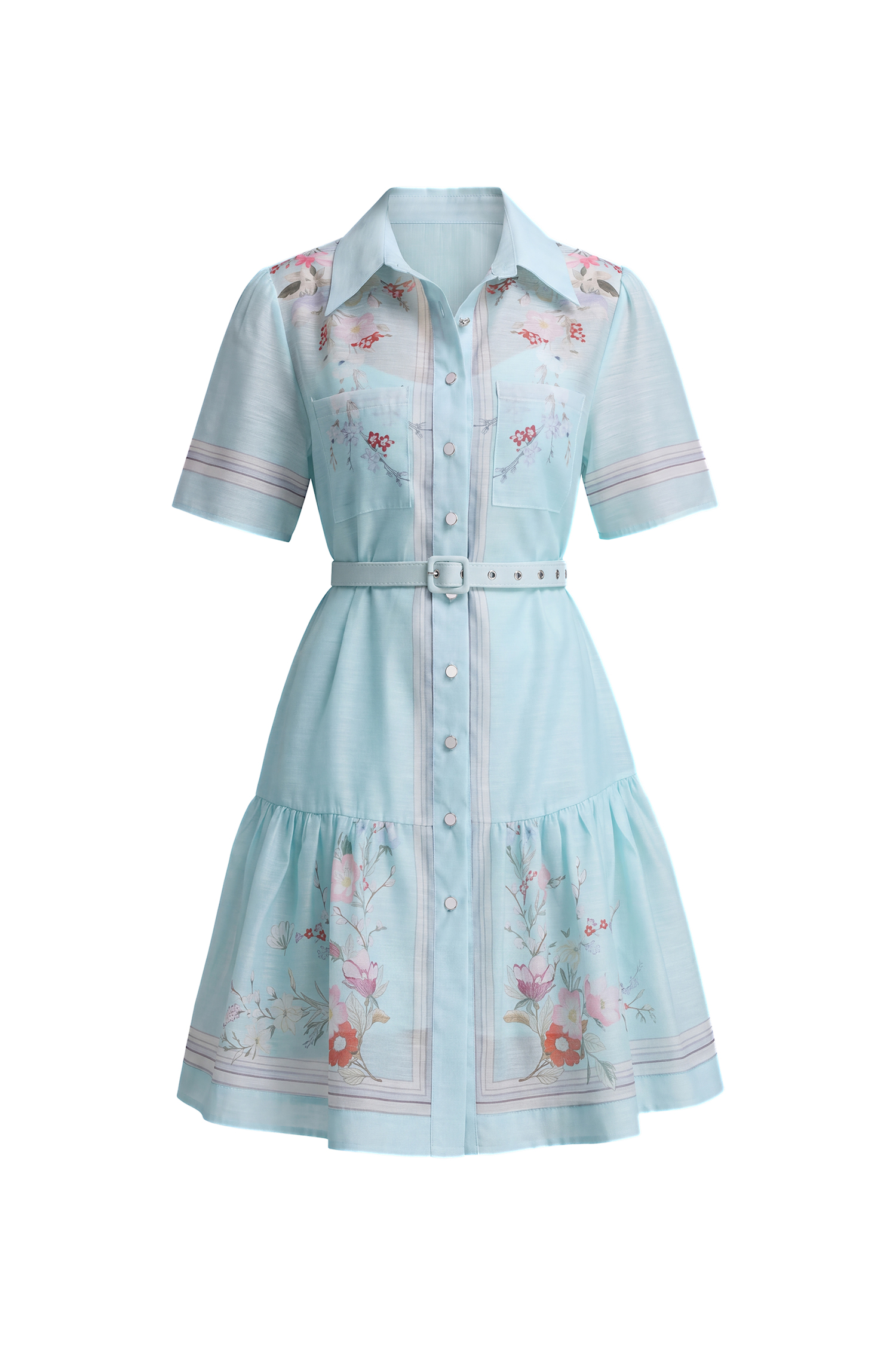 Nikuna Resort Flowy Short Sleeve Floral Print Woven Mini Dress