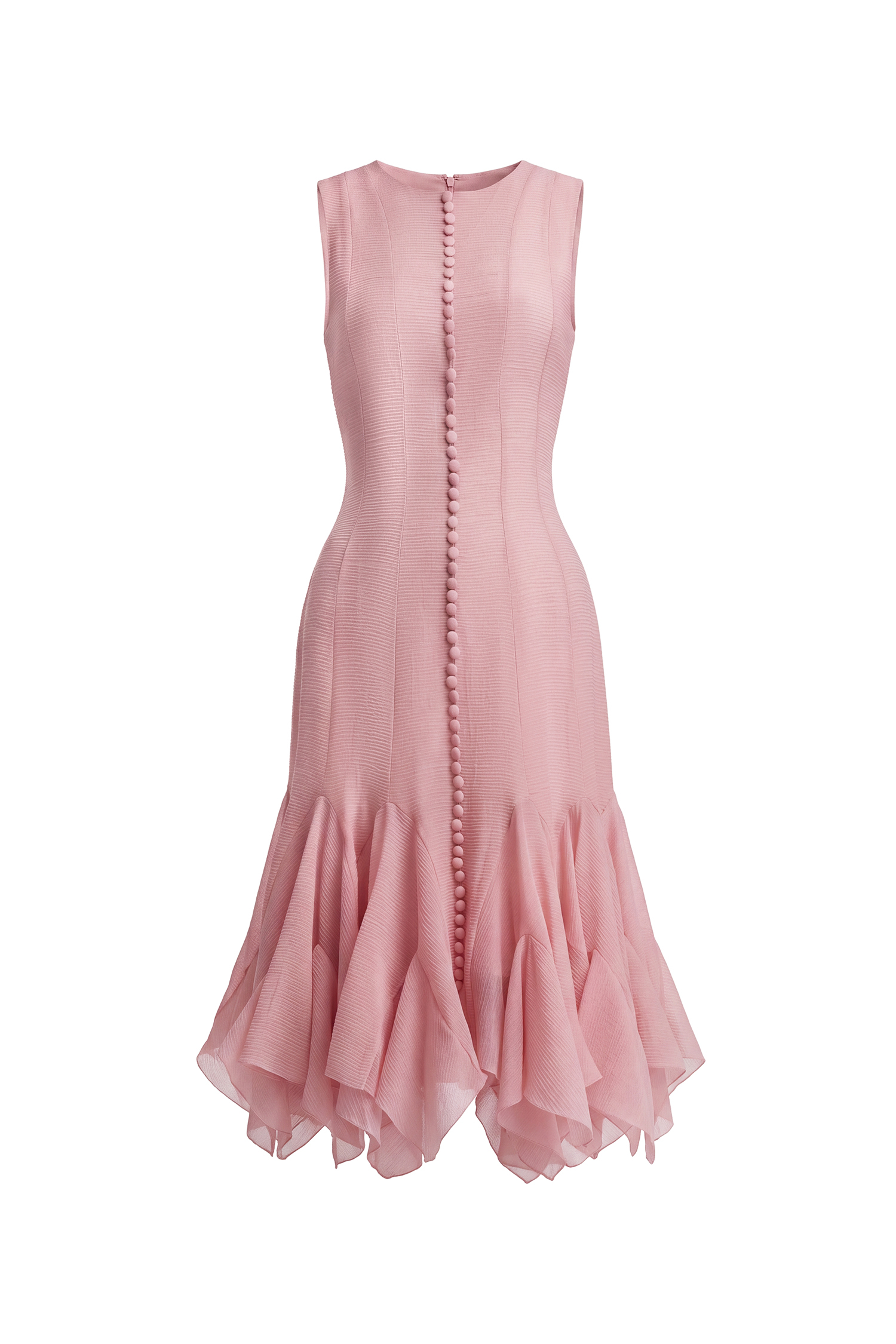 Ethel Resort Flowy Round Neck Sleeveless Ruffle Chiffon Maxi Dress