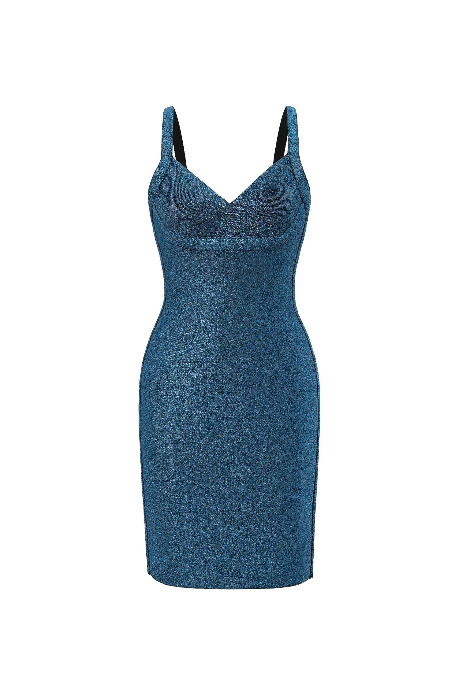 Maryam Metallic Blue Cocktail Dress