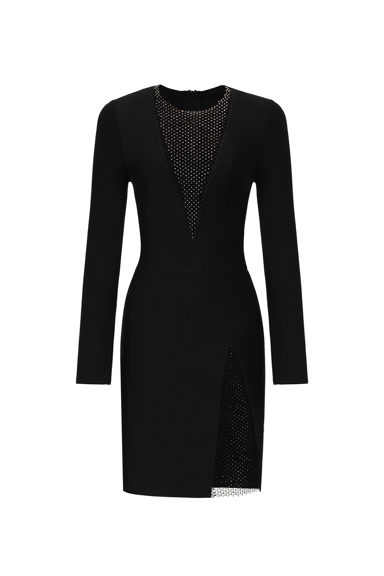 Ela V Neck Mesh Mini Dress