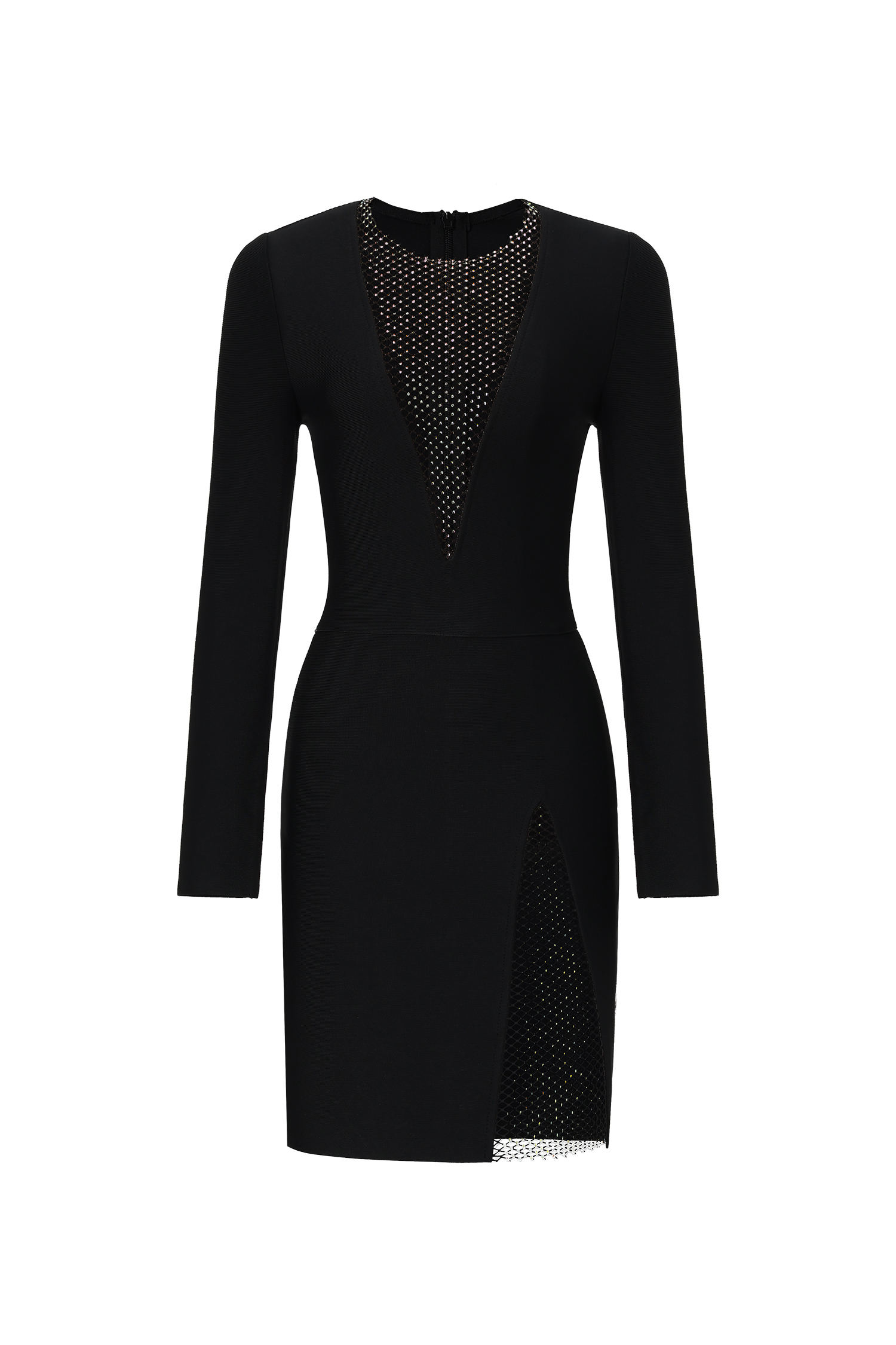 Ela V Neck Mesh Mini Dress