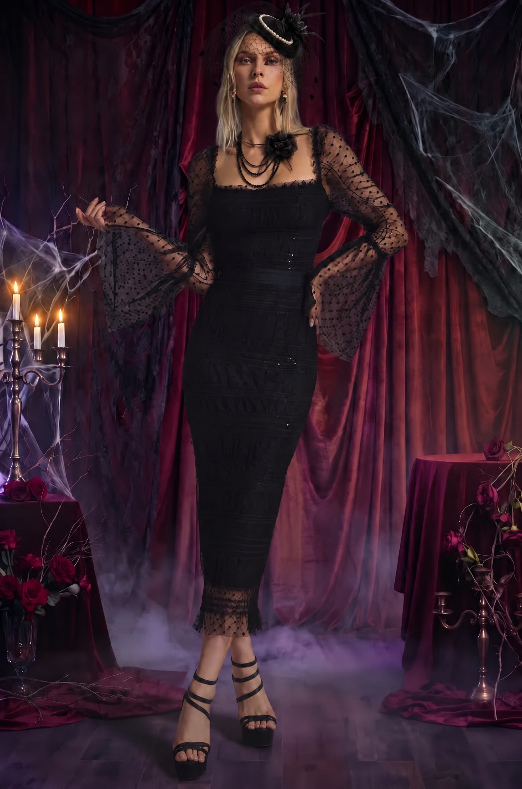 Crana Mesh Midi Dress