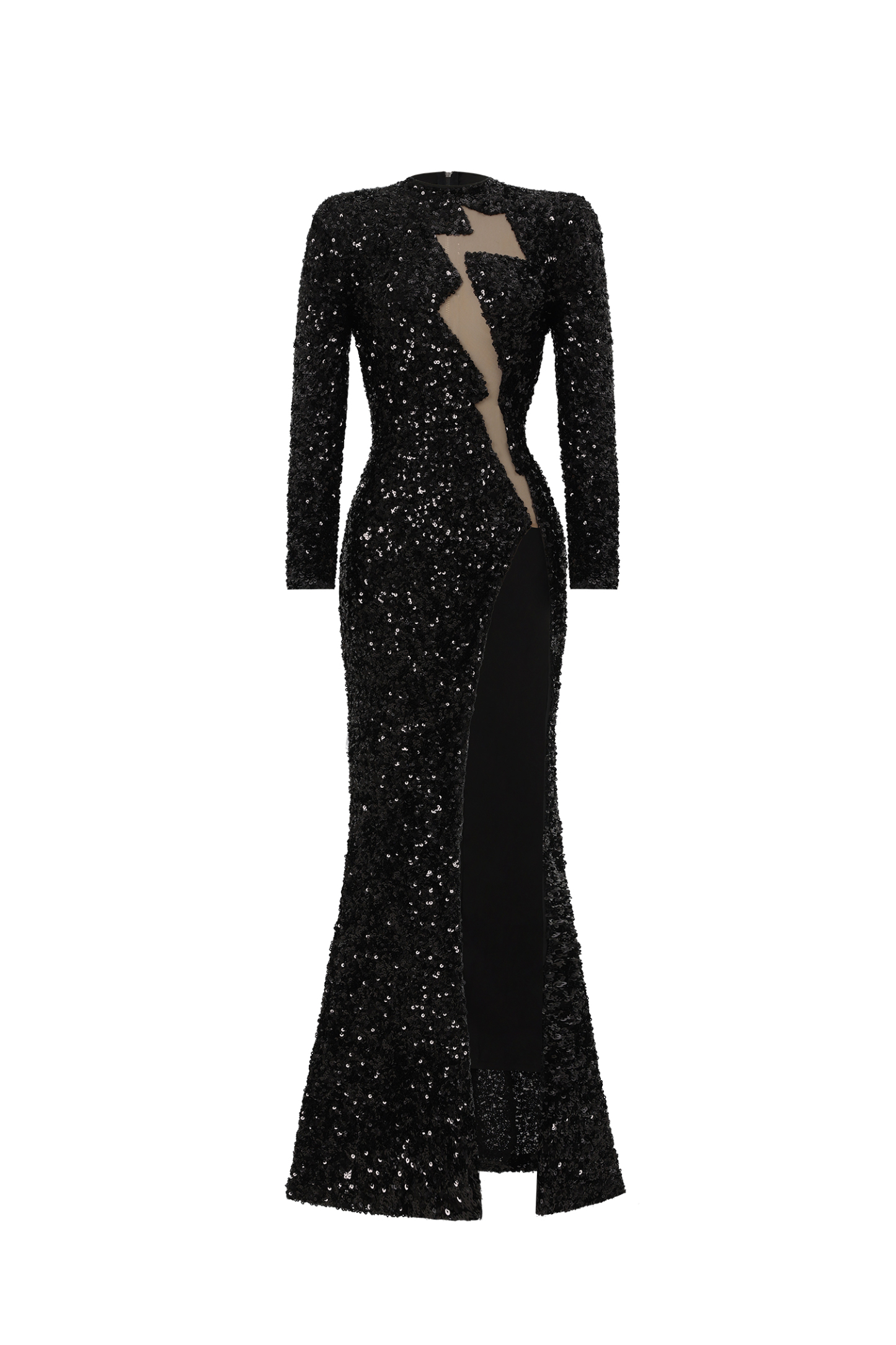 Rebeka Sequin Slit Maxi Dress