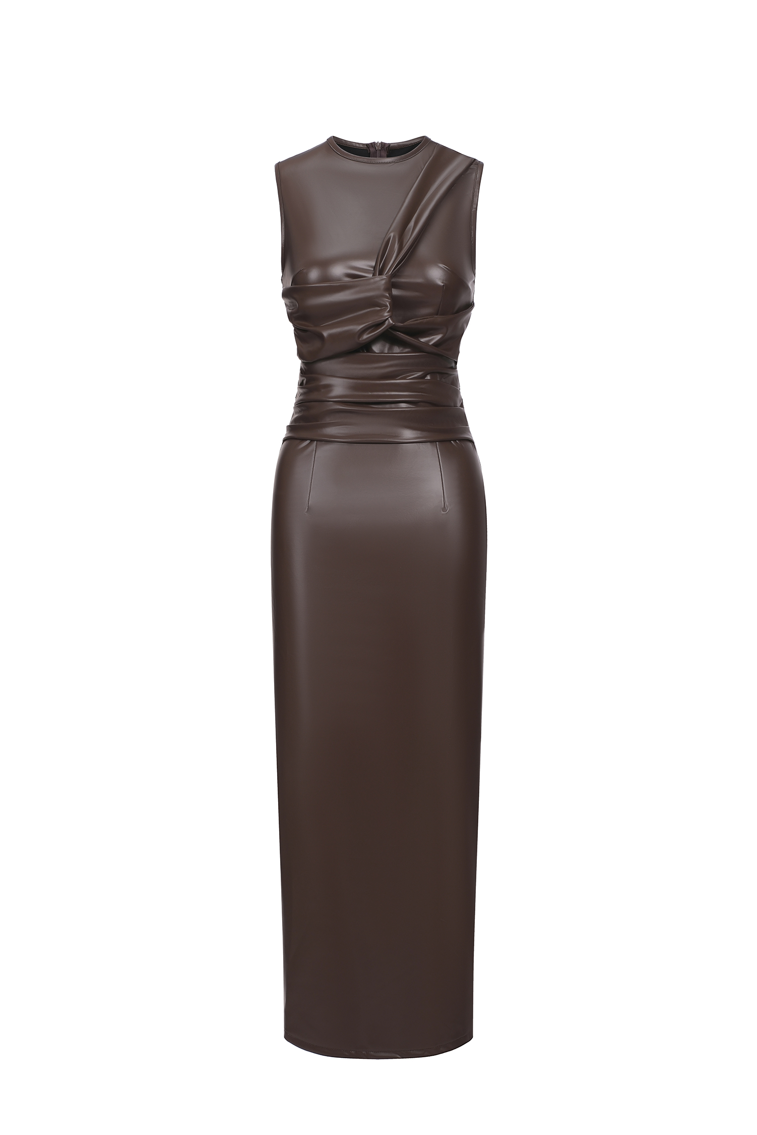 Hrinna Leather Midi Dress
