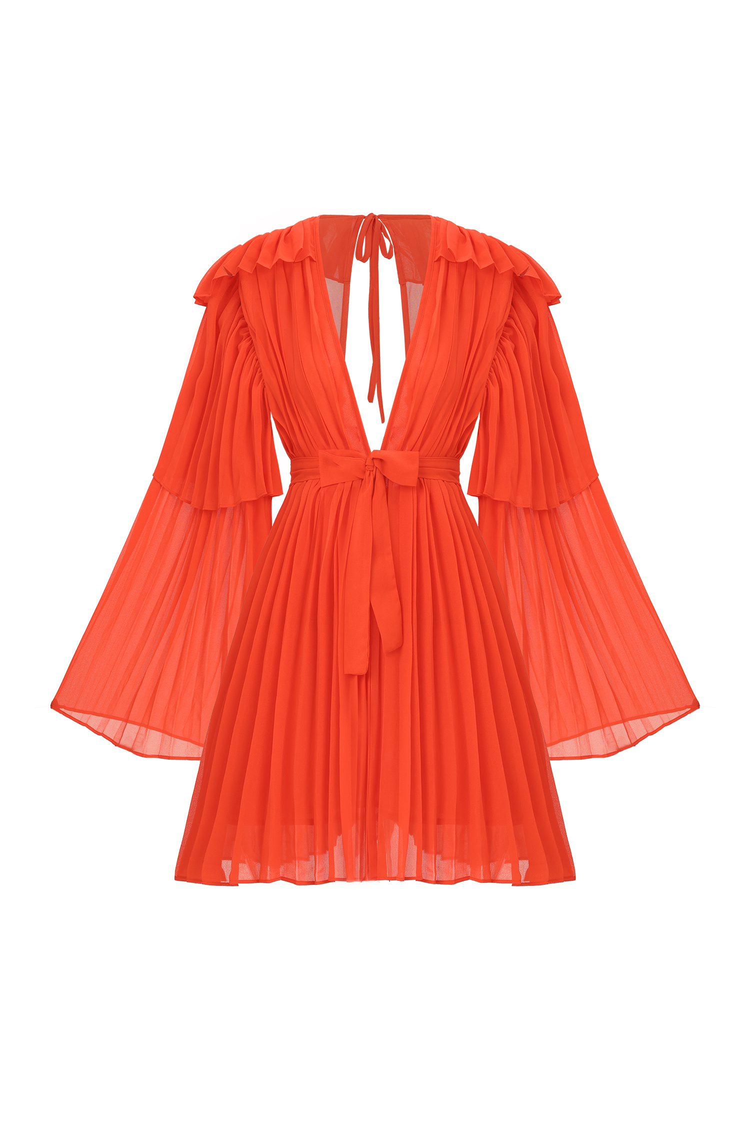 Lizew Pleated Mini Dress