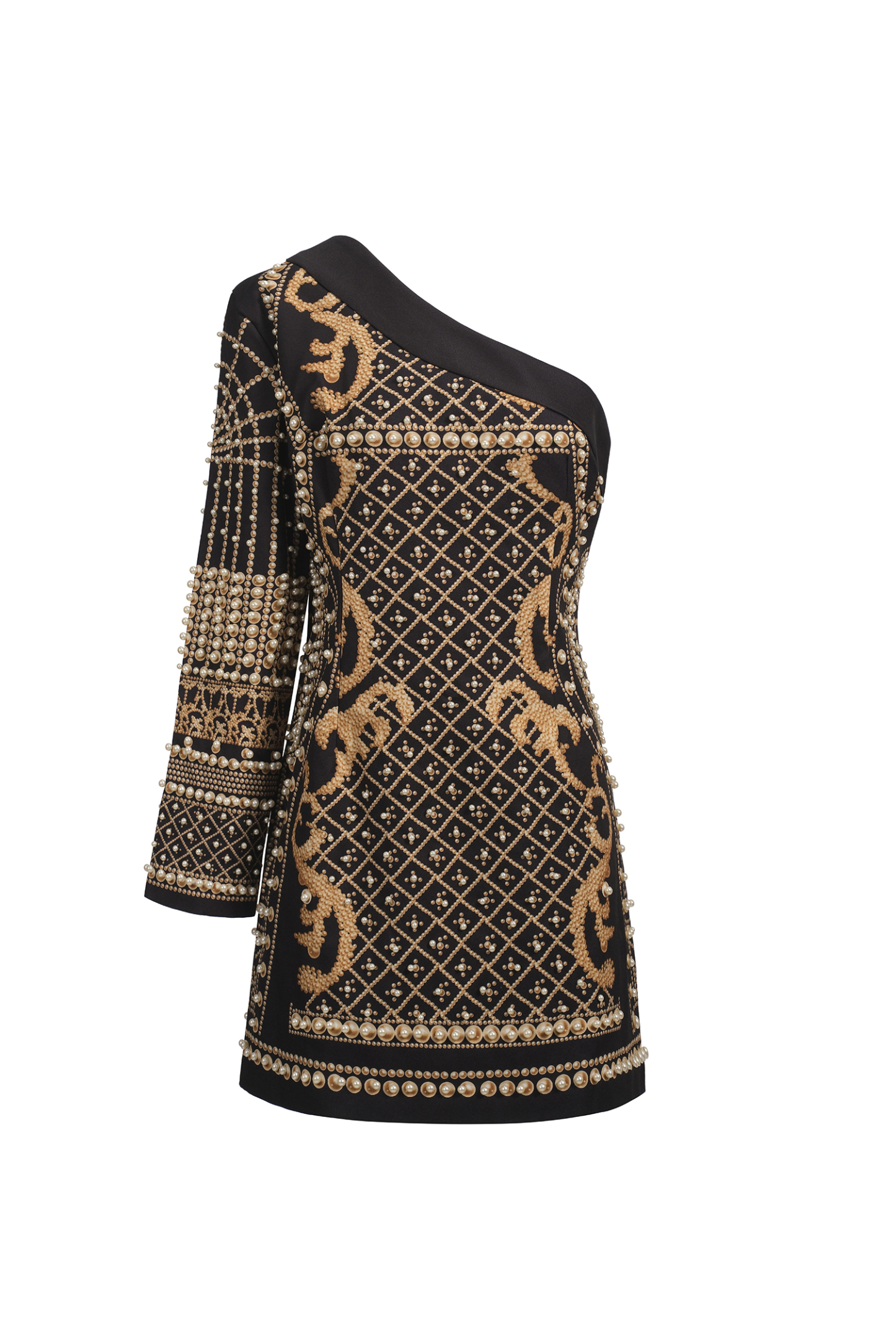 ワンピース BETEL MINI DRESS Daya One Shoulder Pearl Mini Dress – Bellabarnett