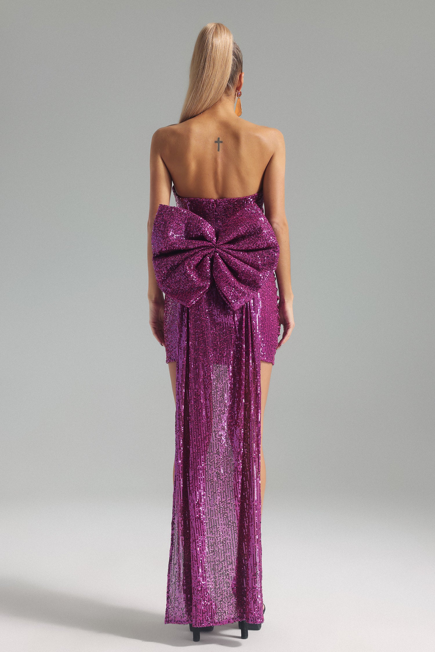 Cornelia Sequins Mini Dress-Purple