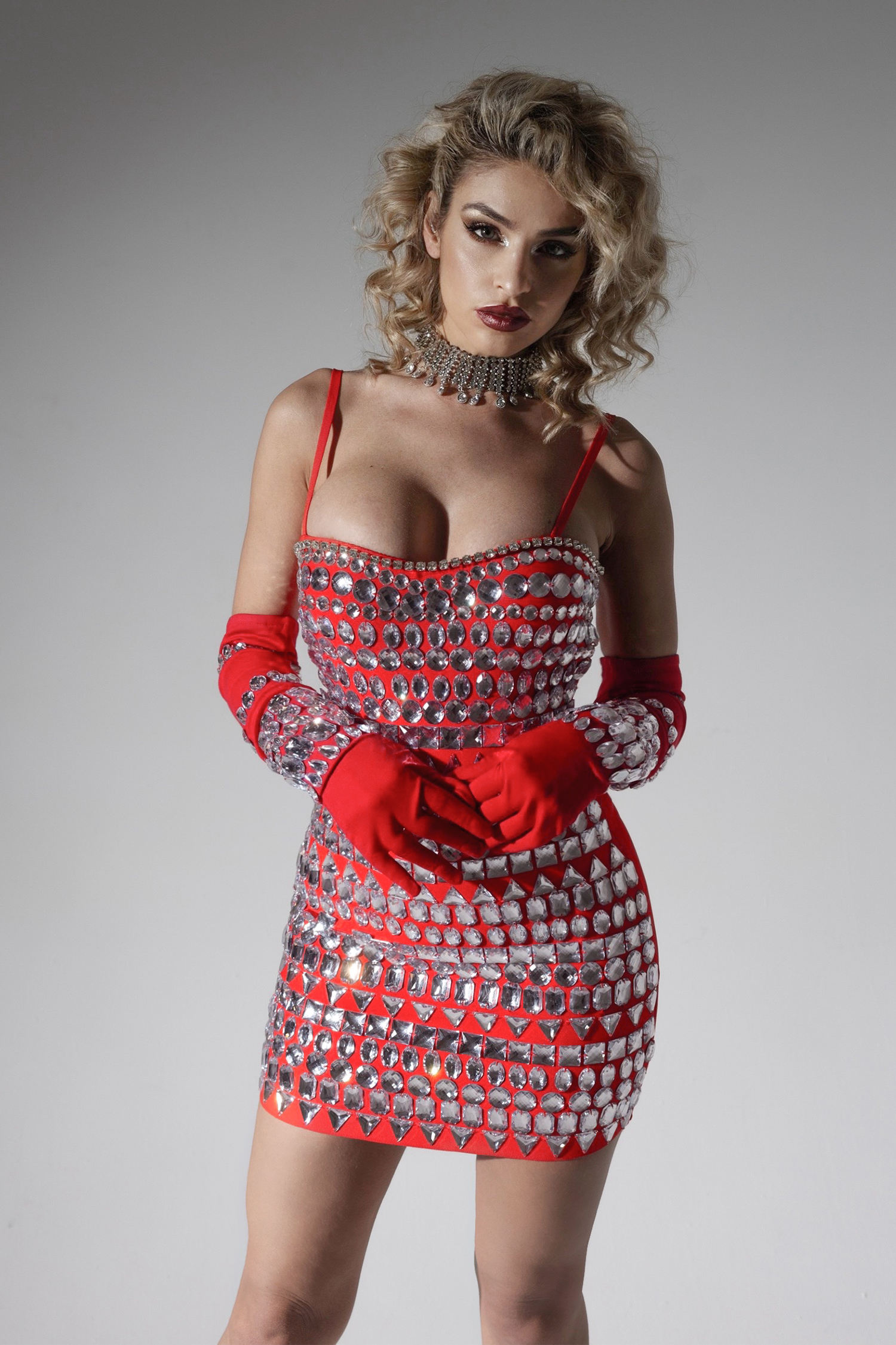 Lynn Diamante Mini Bandage Dress