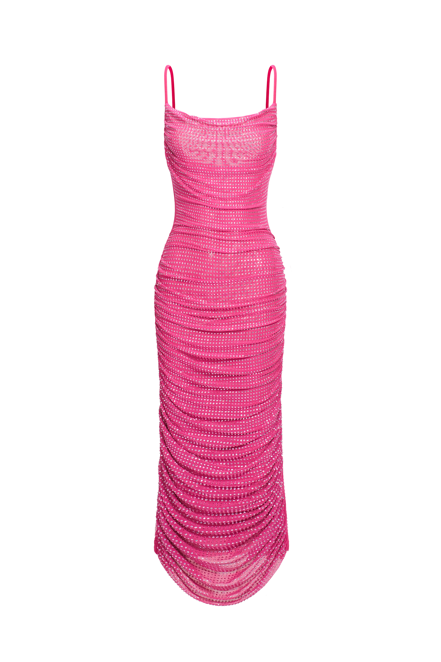 Uana Diamante Pleated Maxi Dress