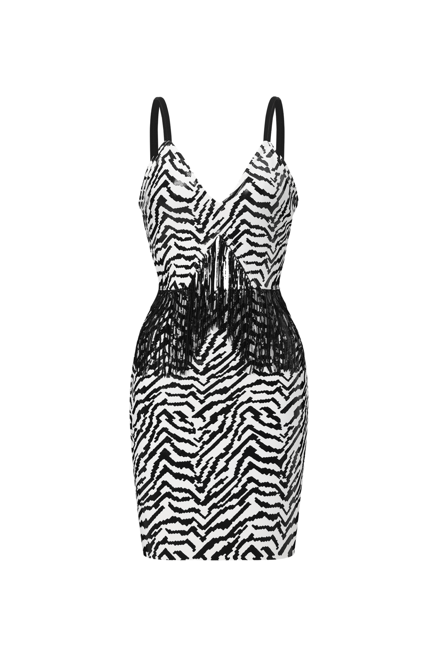 Zakana Tassel Cut Out Eco-leather Mini Dress