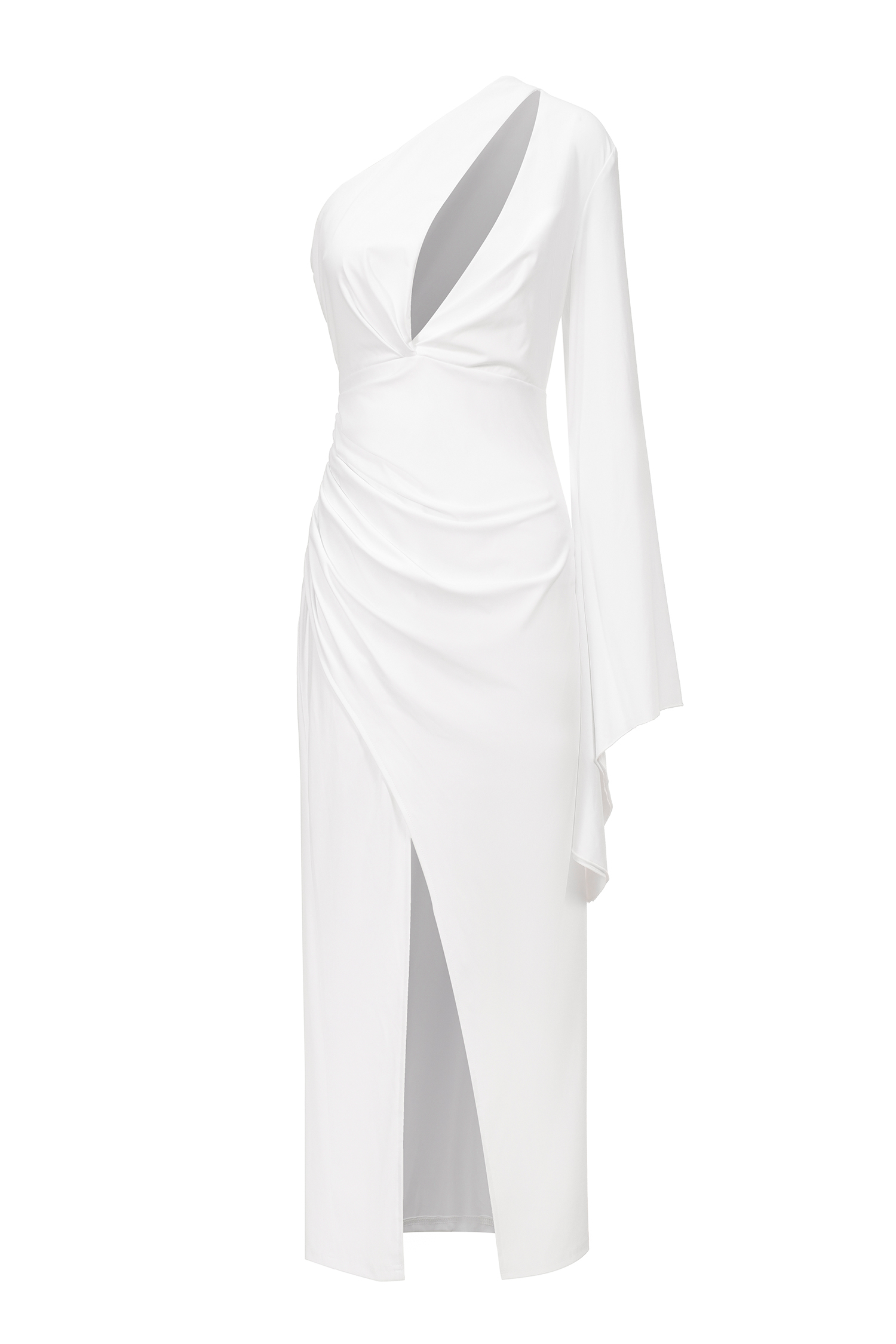 Adela One Shoulder Cut Out Slit Midi Dress