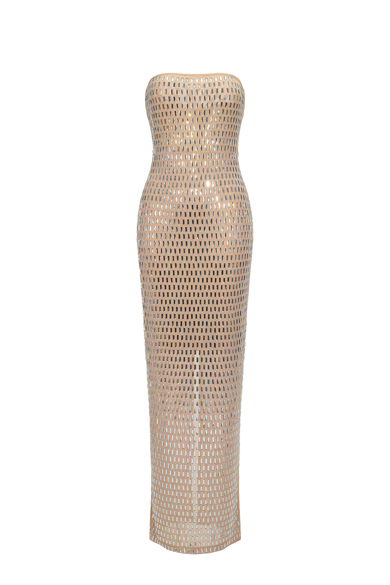 Martha Diamante Tube Mesh Midi Dress