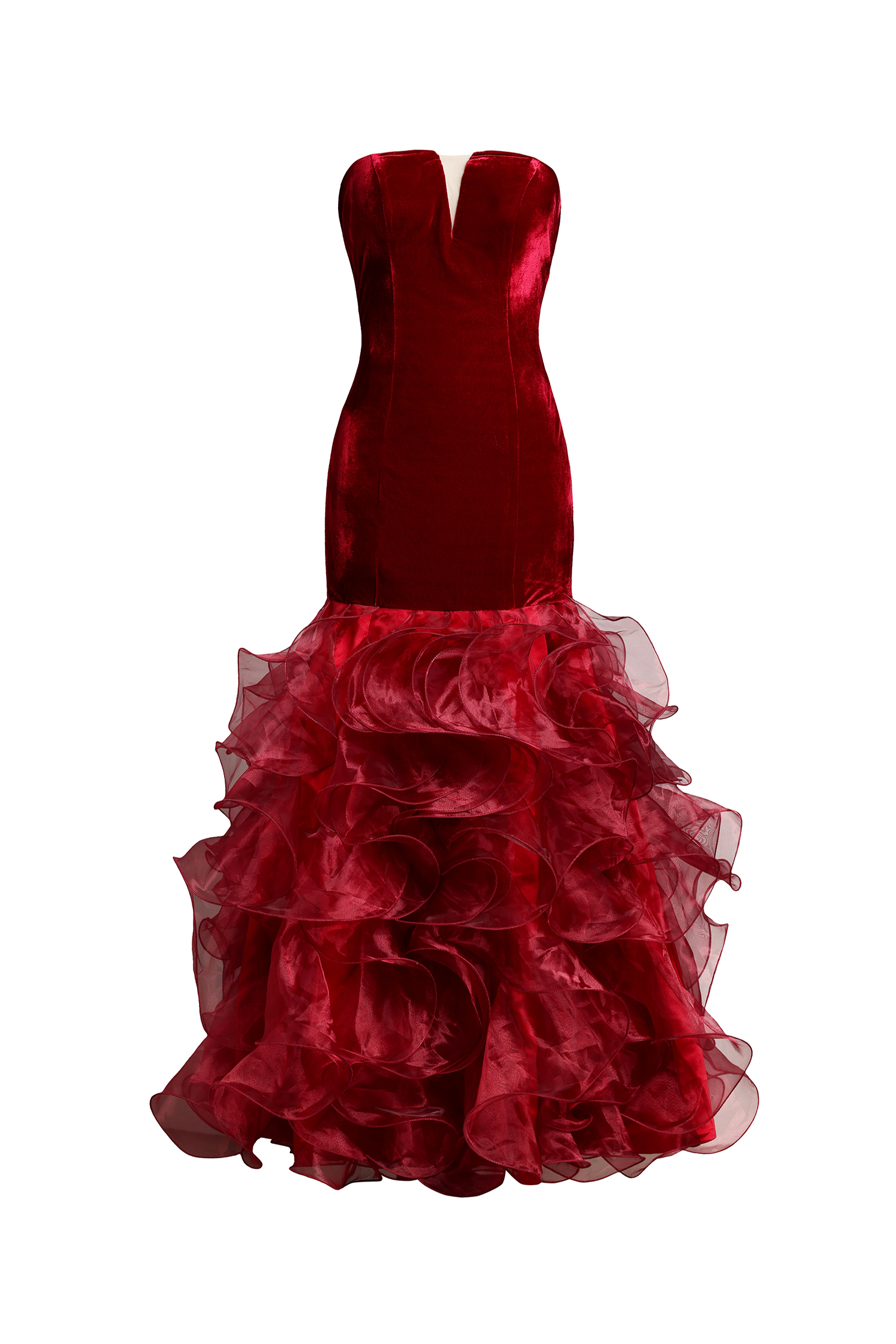 Felia Velvet Strapless Maxi Dress