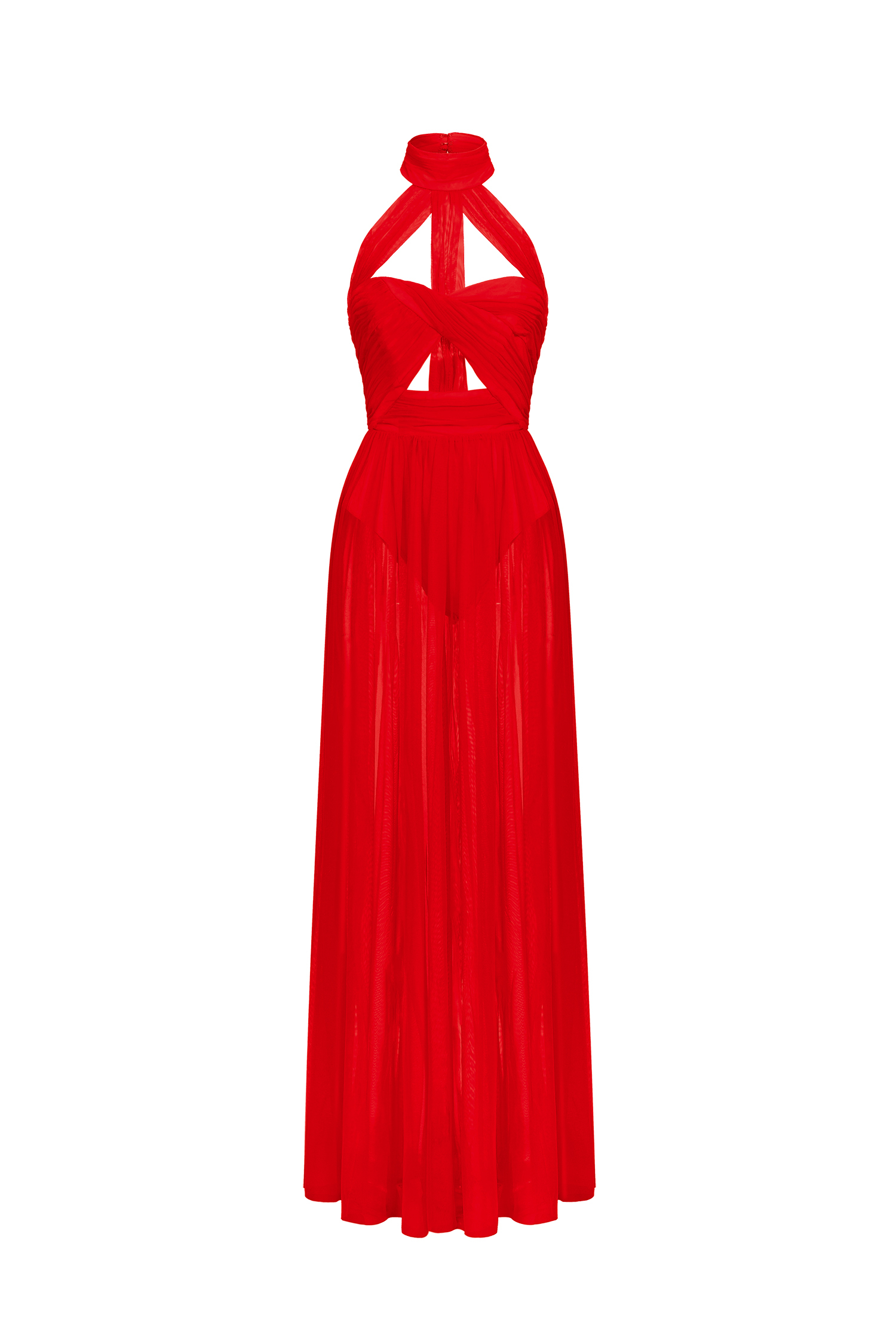 Tesare Halter Sleeveless Hollow Out Maxi Dress