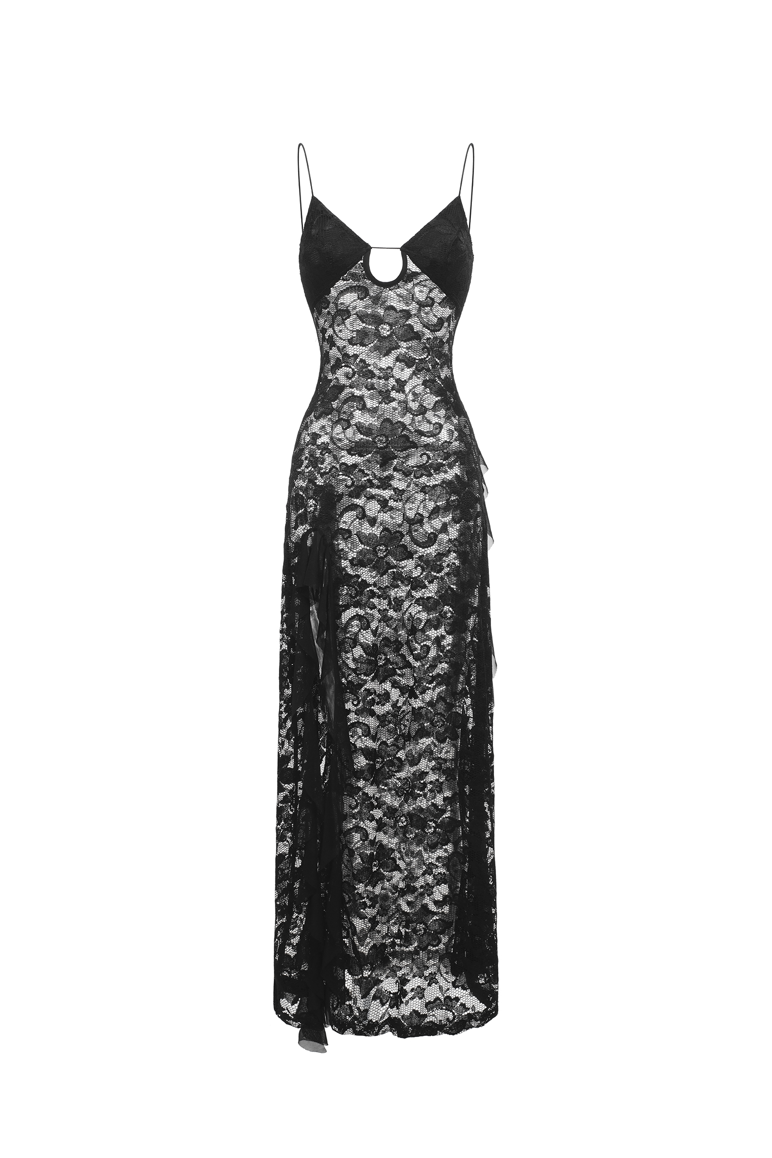Eigra Sleeveless Lace Hollow Maxi Dress