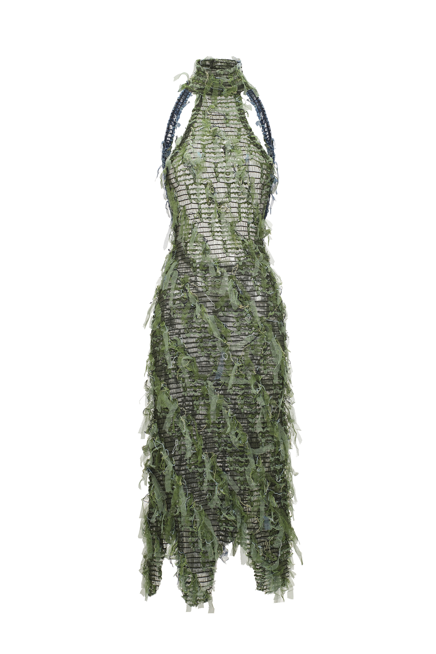 Lucia Choker Sleeveless Tassel Midi Dress