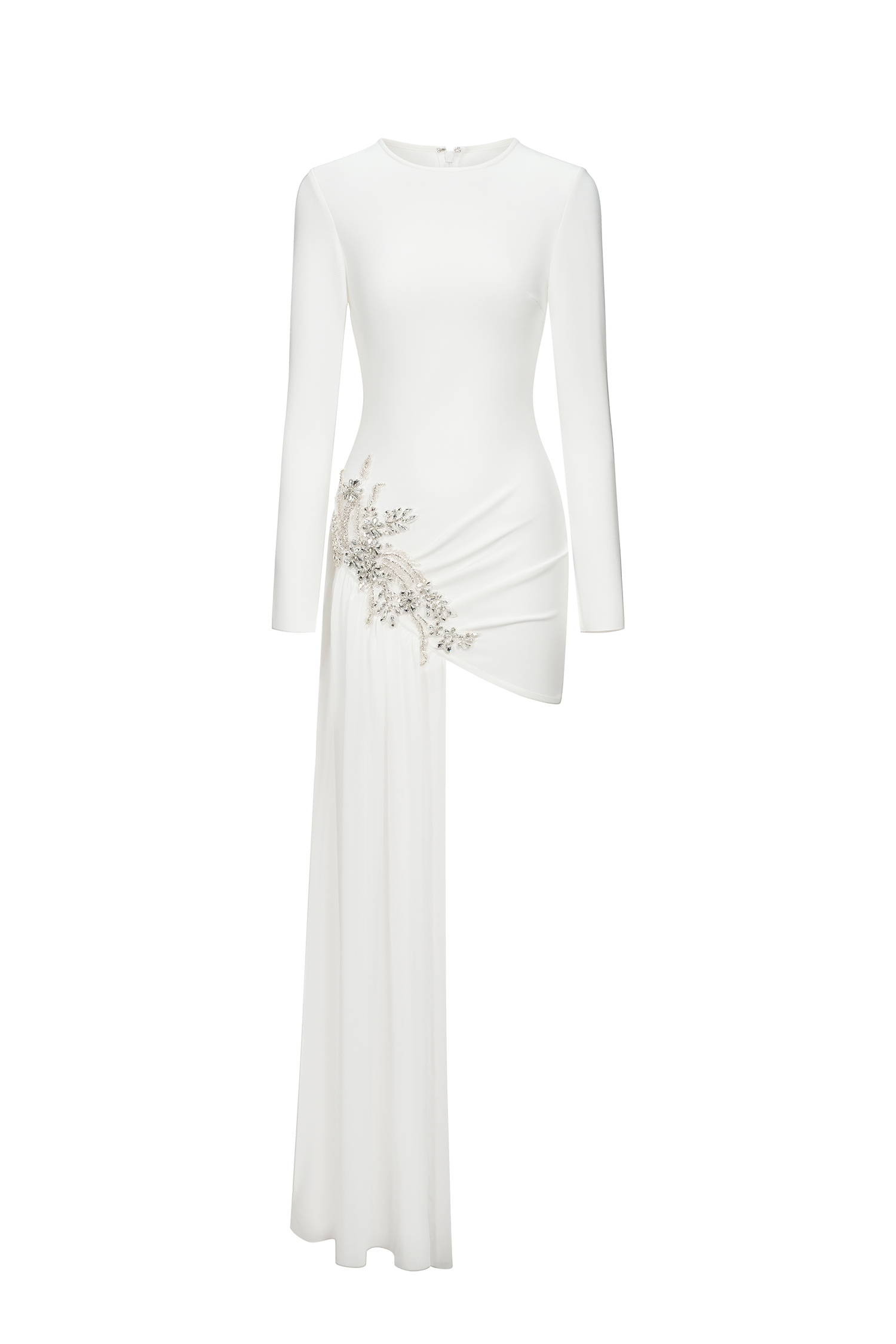 Lotus Long Sleeves Diamond Bandage Mini Dress