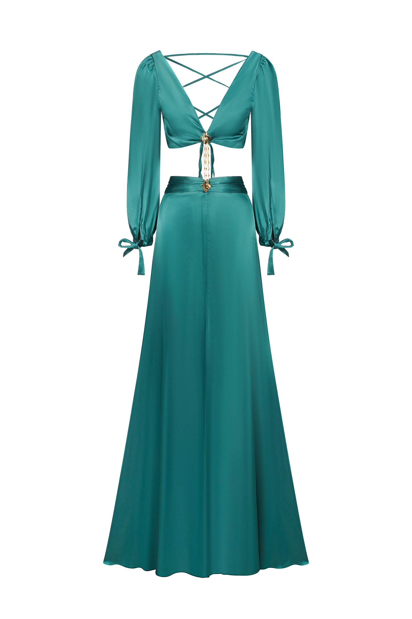 Looly Deep V Maxi Dress - Green