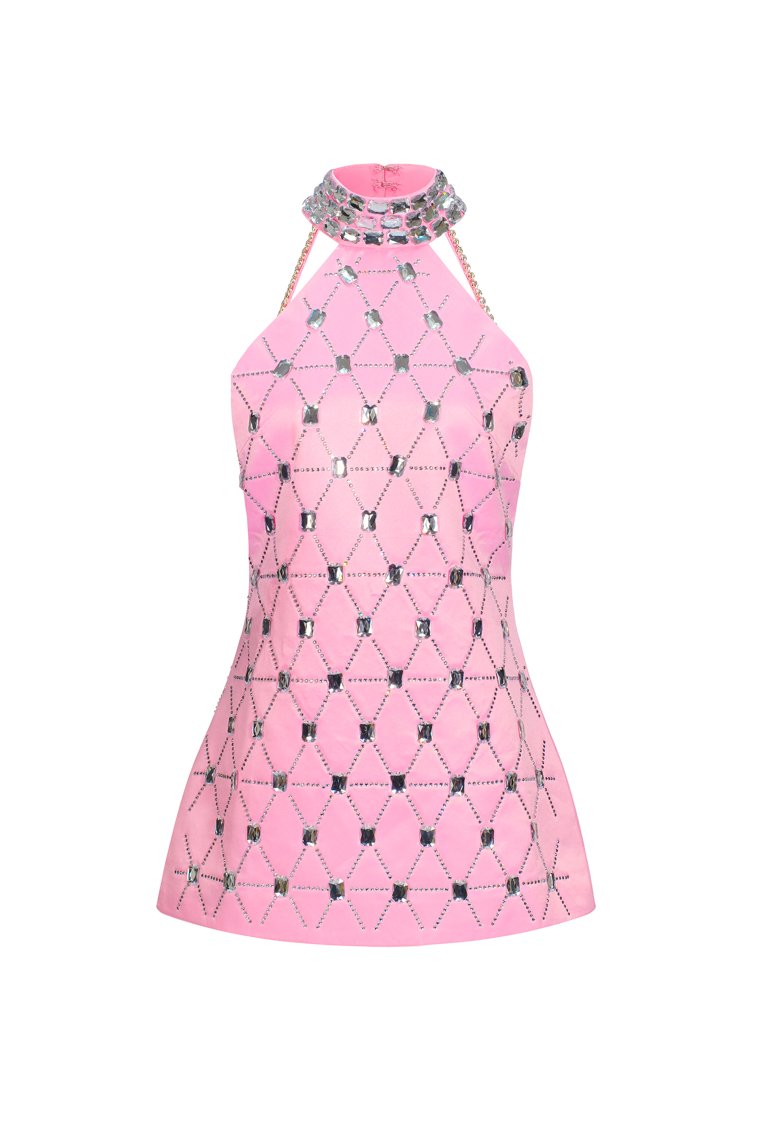 Tata Halter Backless Diamond Mini Dress