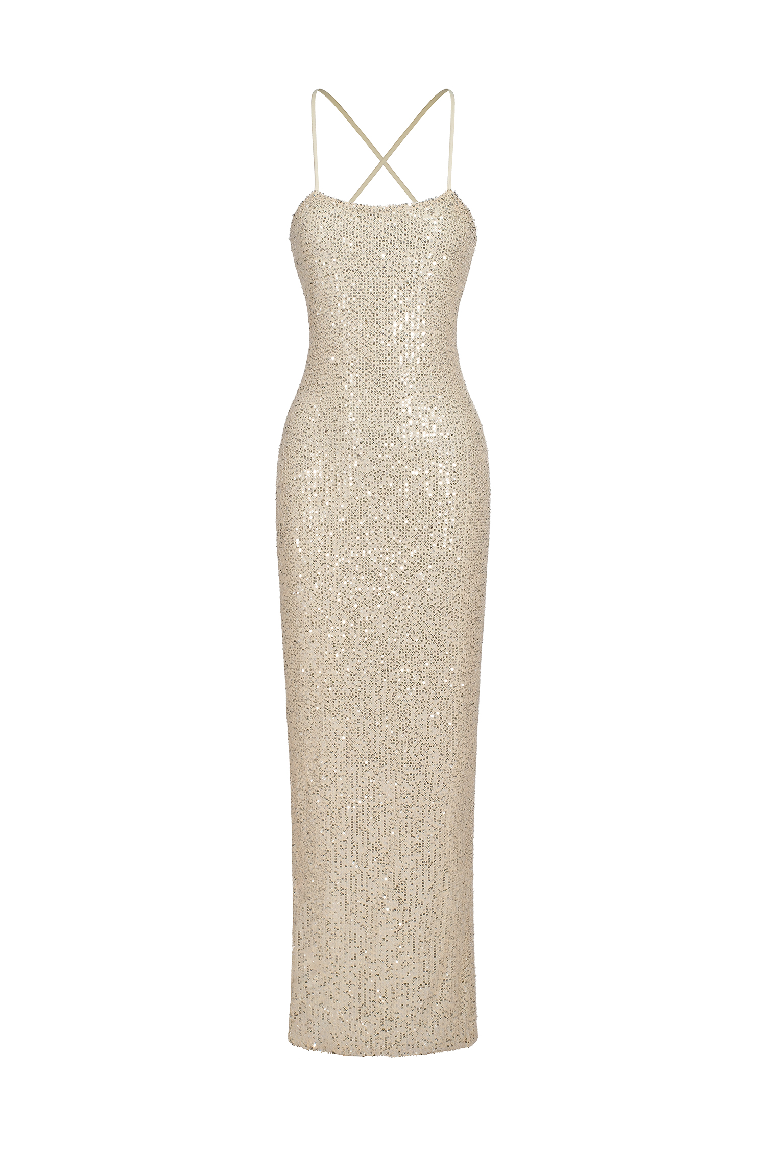 Dasaka Backless Saquin Sleeveless Maxi Dress