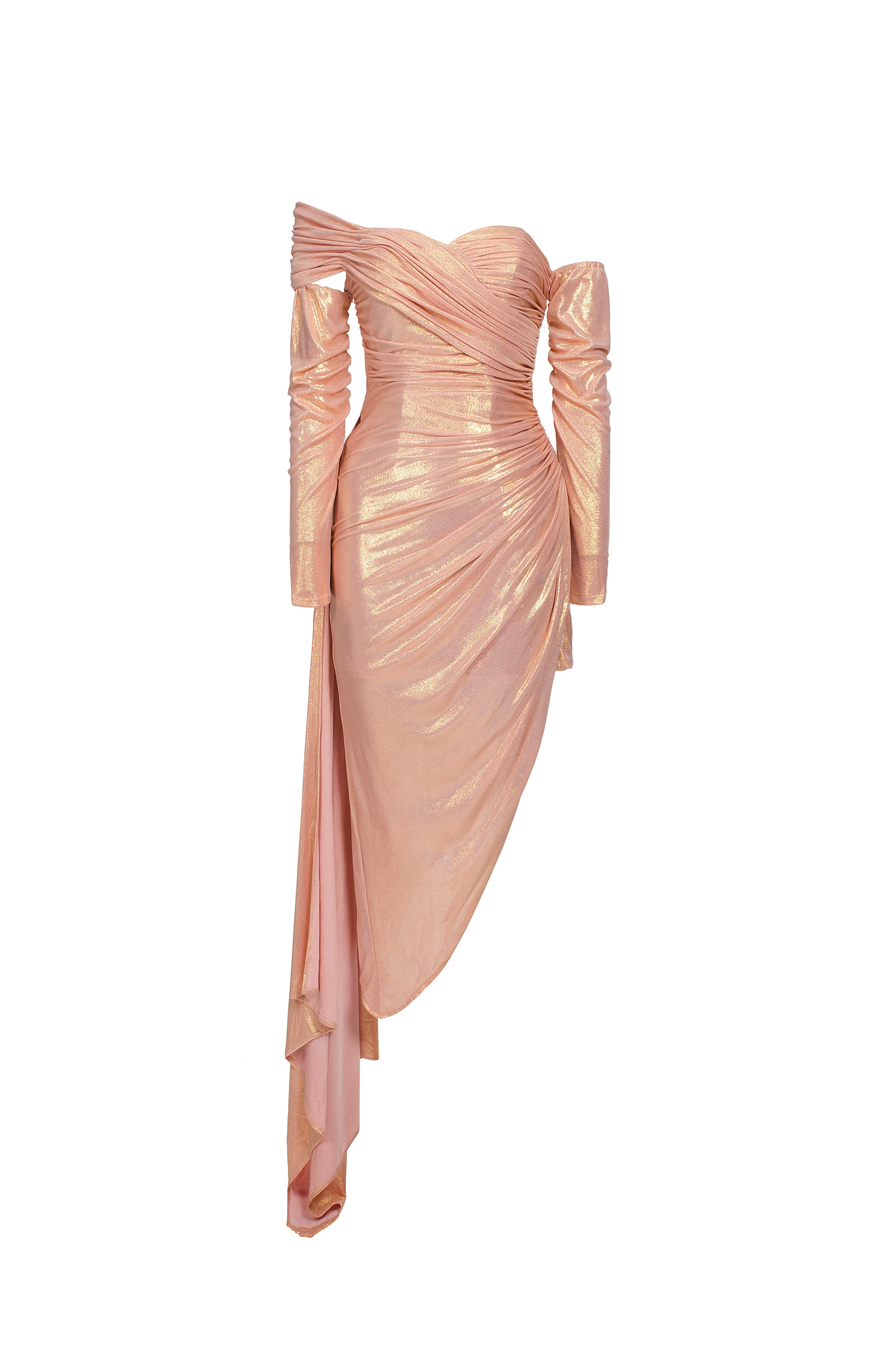 Marcella One Shoulder Midi Dress- Pink