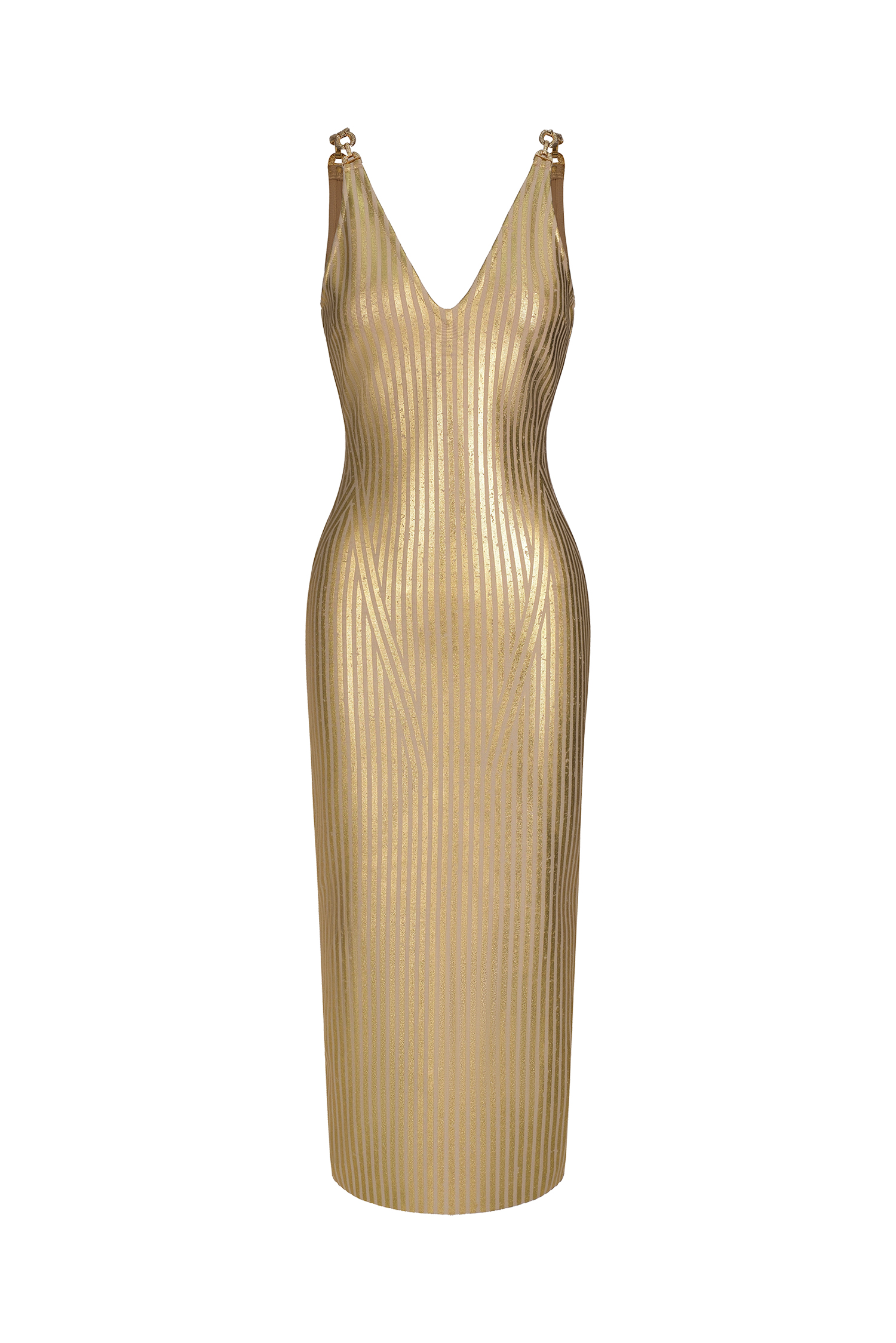 Kiwis Sleeveless Slit V-Neck Maxi Dress