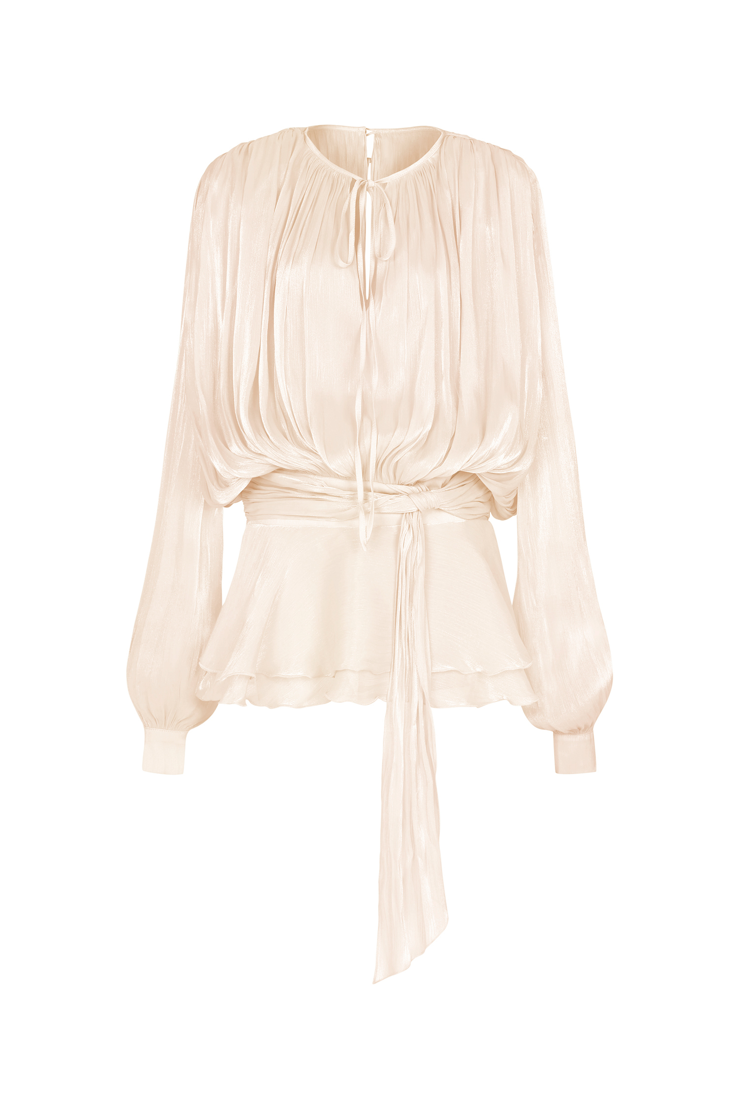 Dekia Long Sleeve Hollow Out Flounce Mini Dress