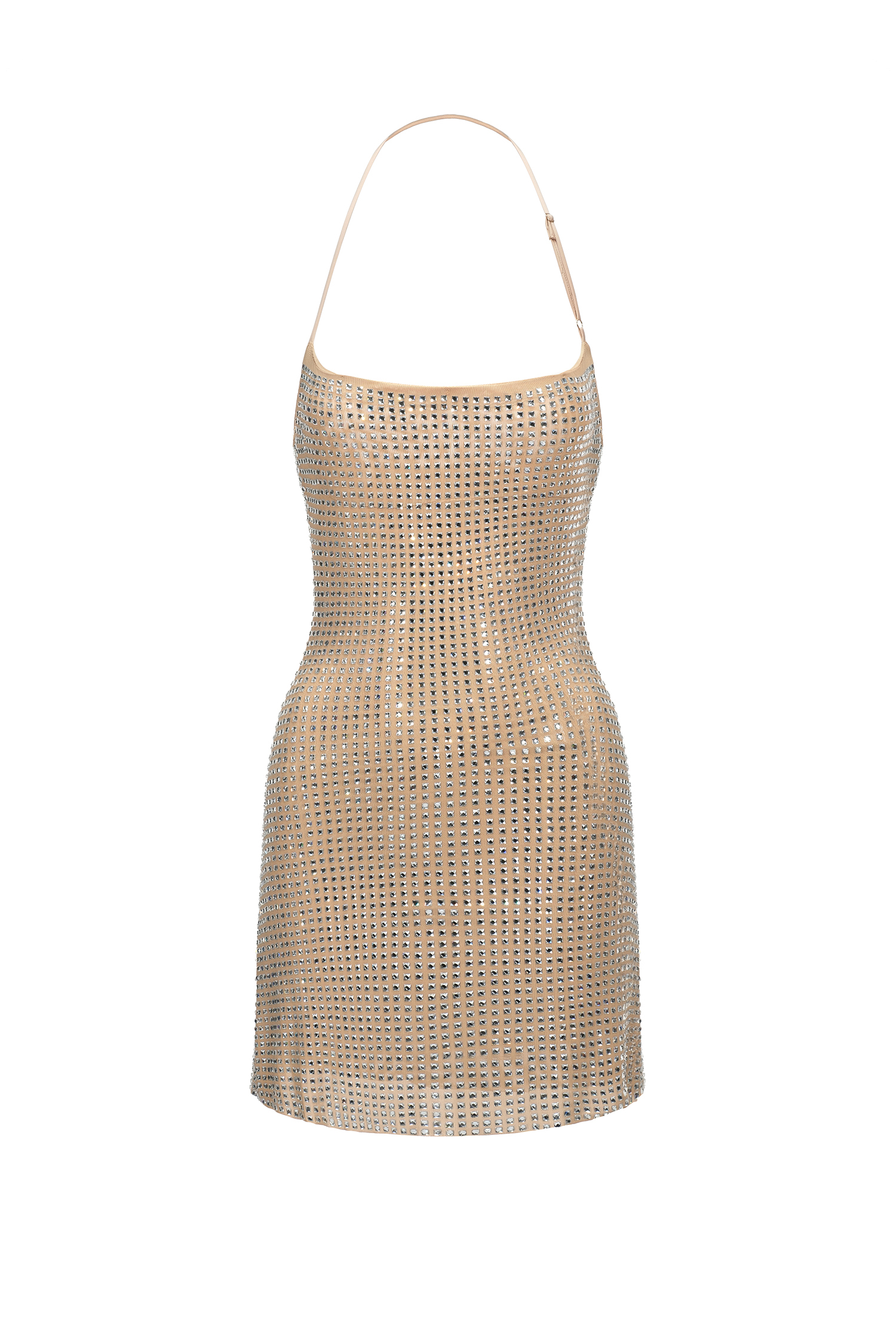 Yuria Halter Diamond Mini Dress