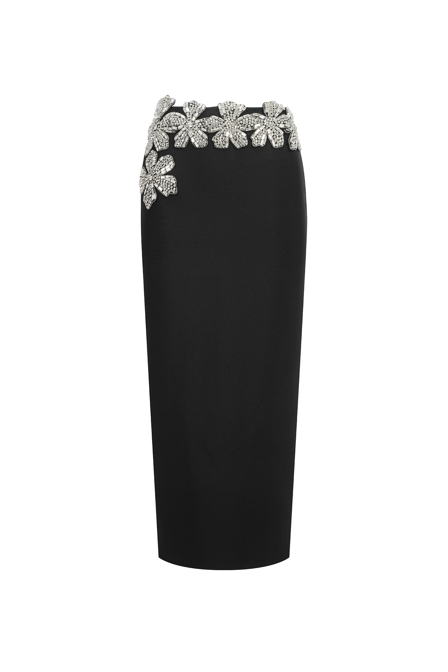 Ulama Choker Long Sleeve Diamond Flowers Bandage Maxi Two-Piece Set